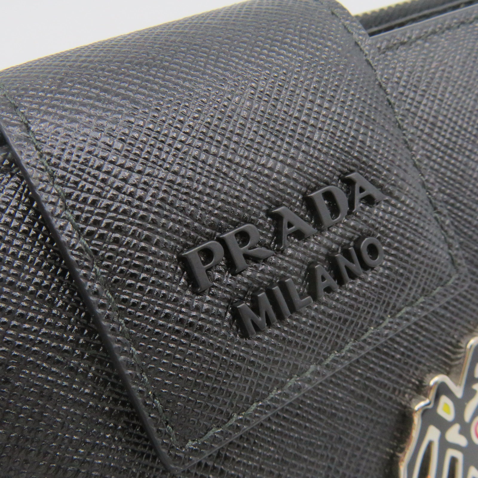PRADA Saffiano Leather Middle Wallet Black