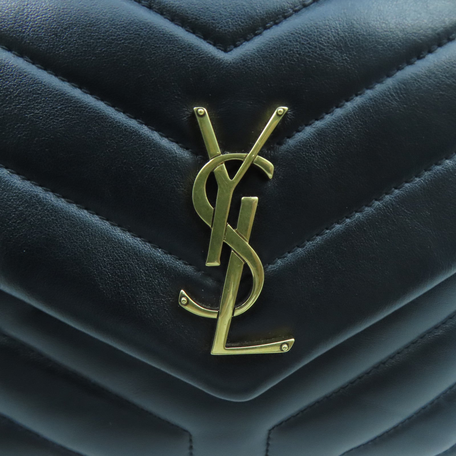 SAINT LAURENT 牛皮皮革Lou Lou金扣鏈帶肩背袋黑色