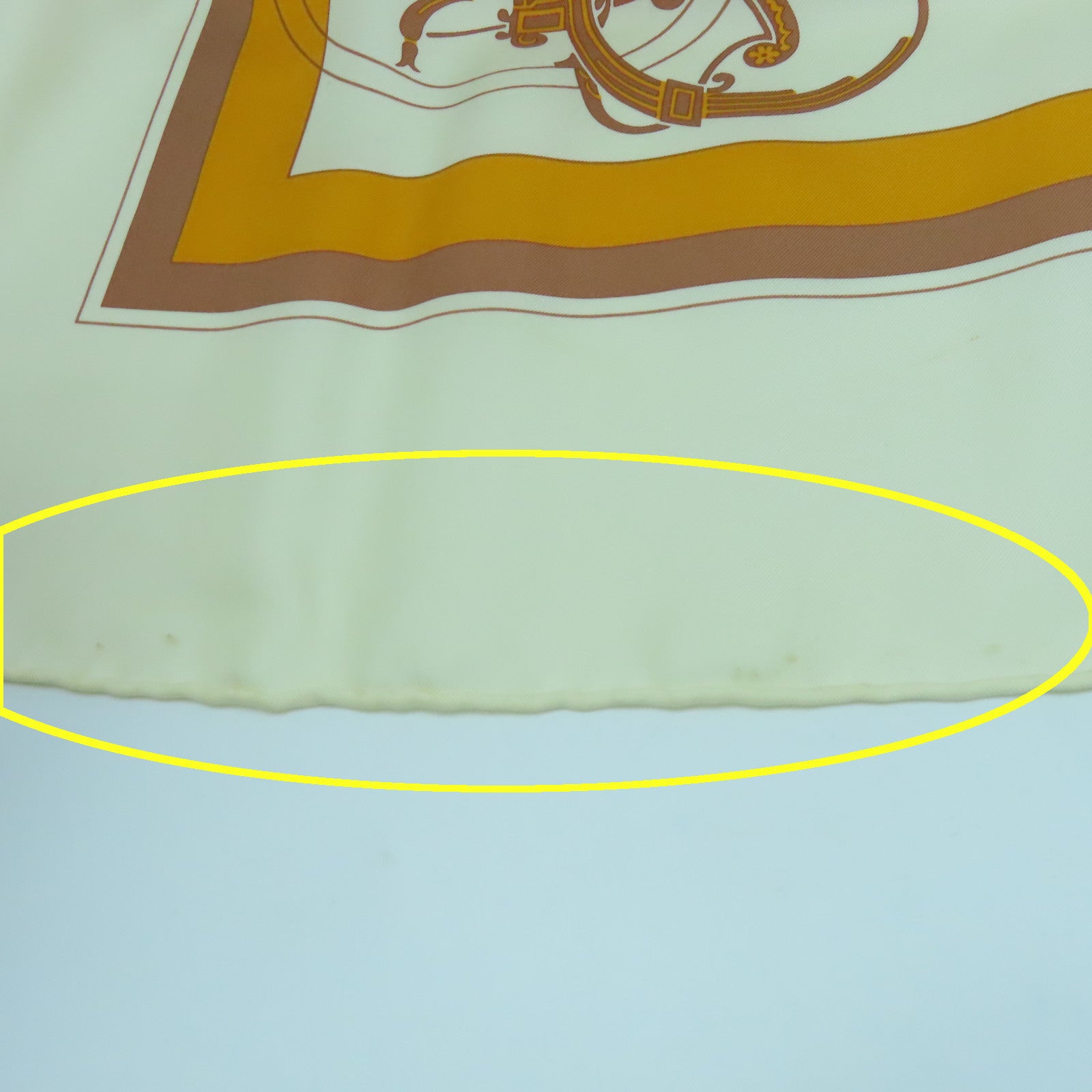 HERMES 絲質Scarf絲巾杏色/啡色/金色
