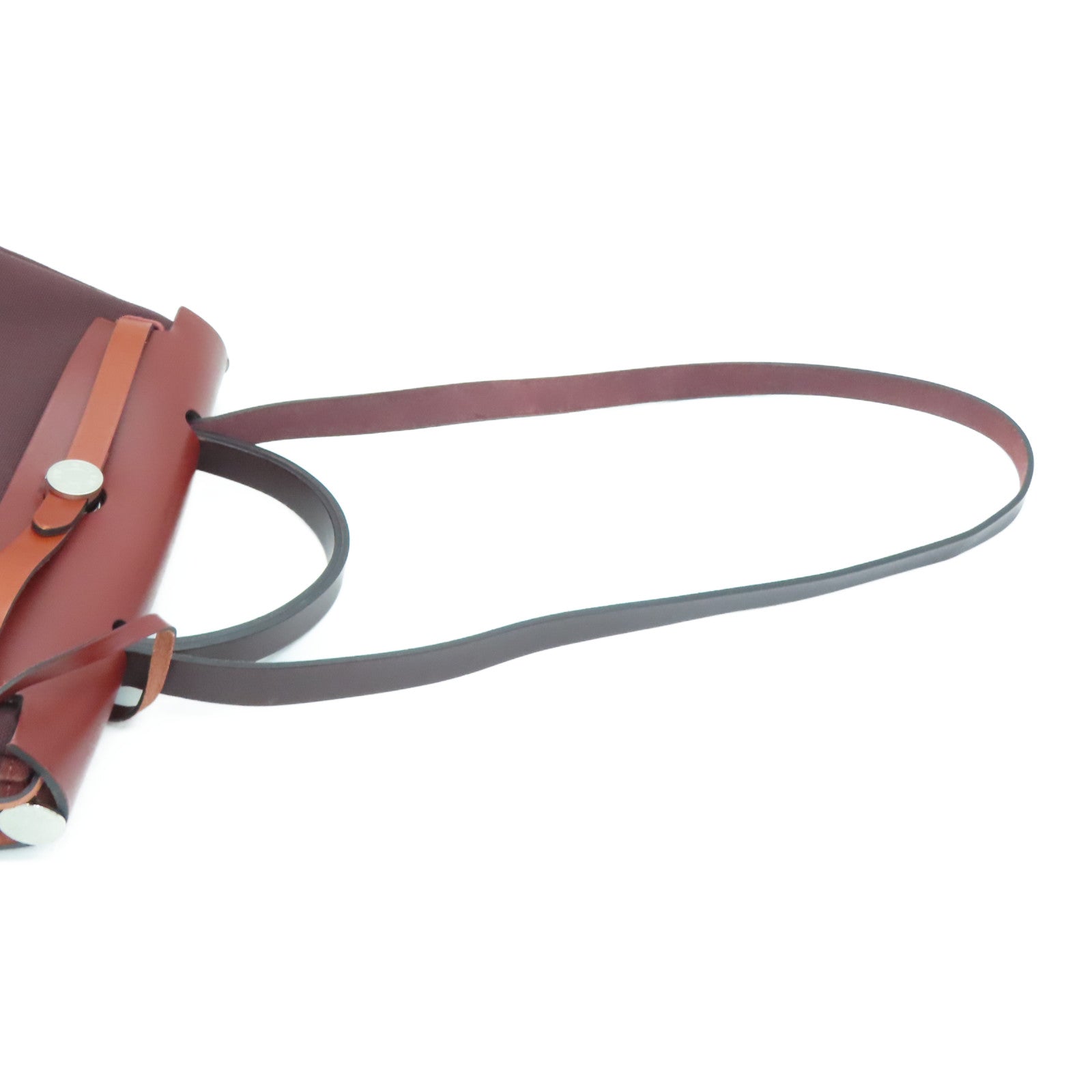 HERMES canvas Herbag PM silver buckle handle shoulder bag Rouge H/Rouge Sellie