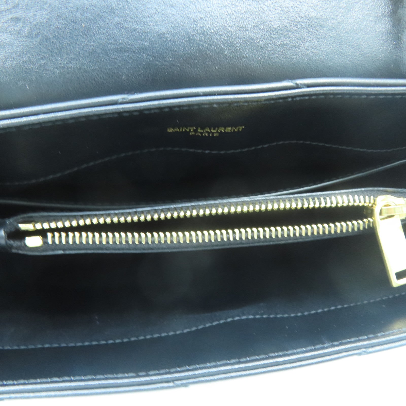 SAINT LAURENT 牛皮皮革Lou Lou金扣鏈帶肩背袋黑色