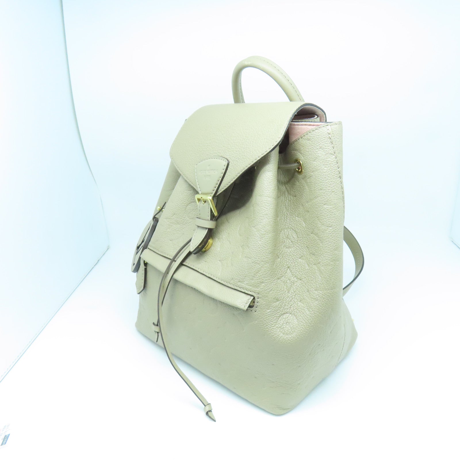 LOUIS VUITTON Monogram Empreinte Montsouris金扣背包米色