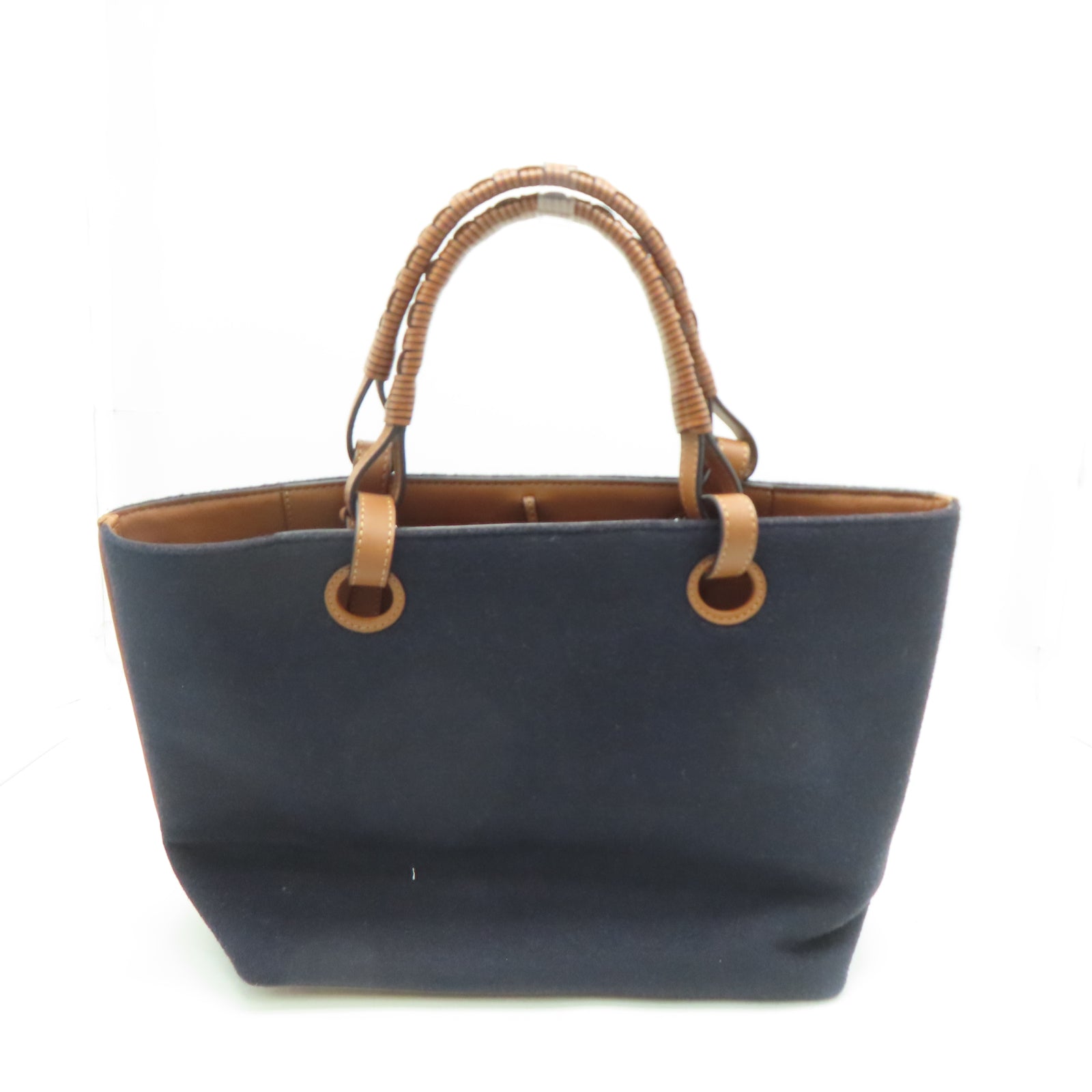 LOEWE Velvet/Cow Leather Anagram Shoulder Bag Black/Brown