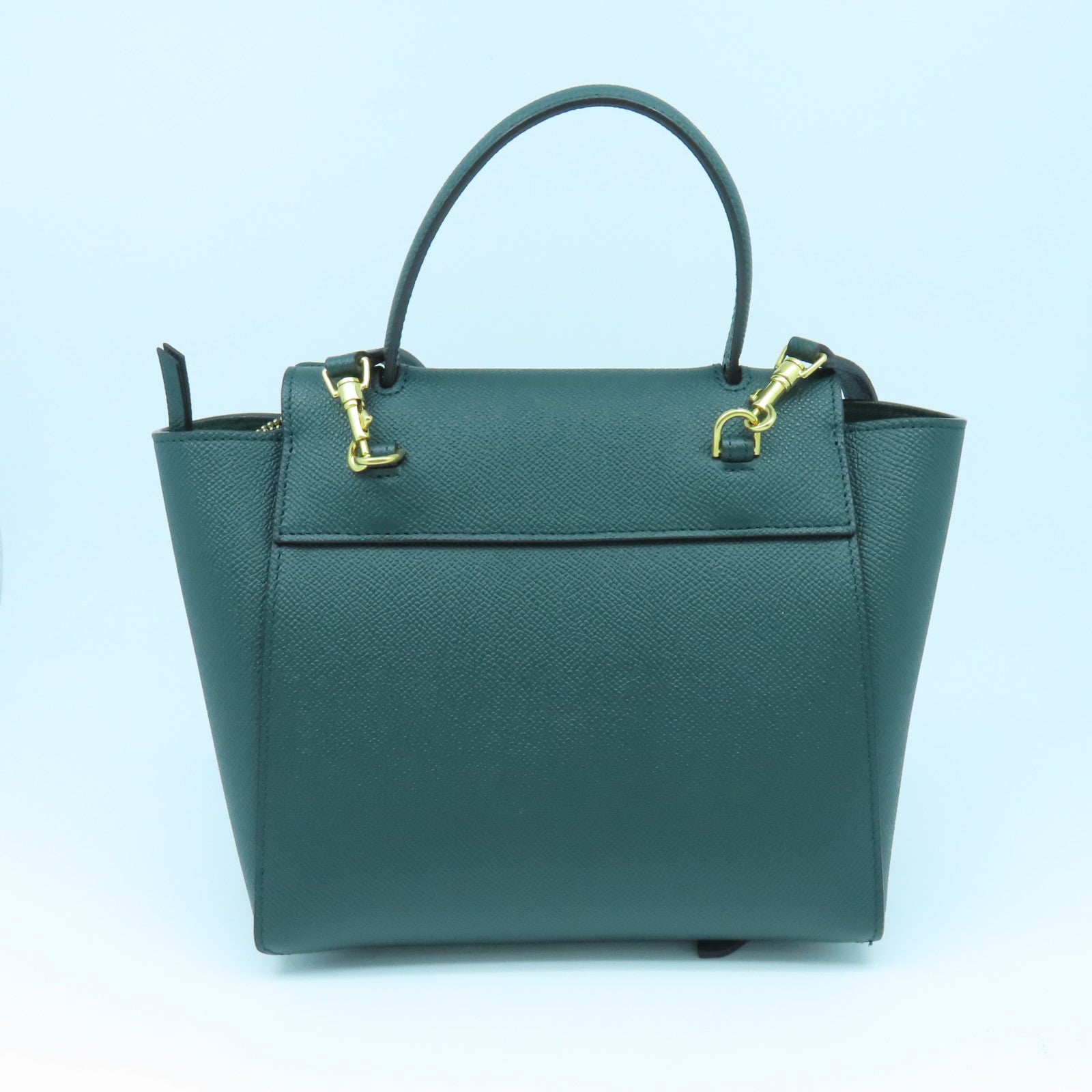 CELINE 牛皮皮革Shoulder Bag金扣手挽肩背兩用袋綠色