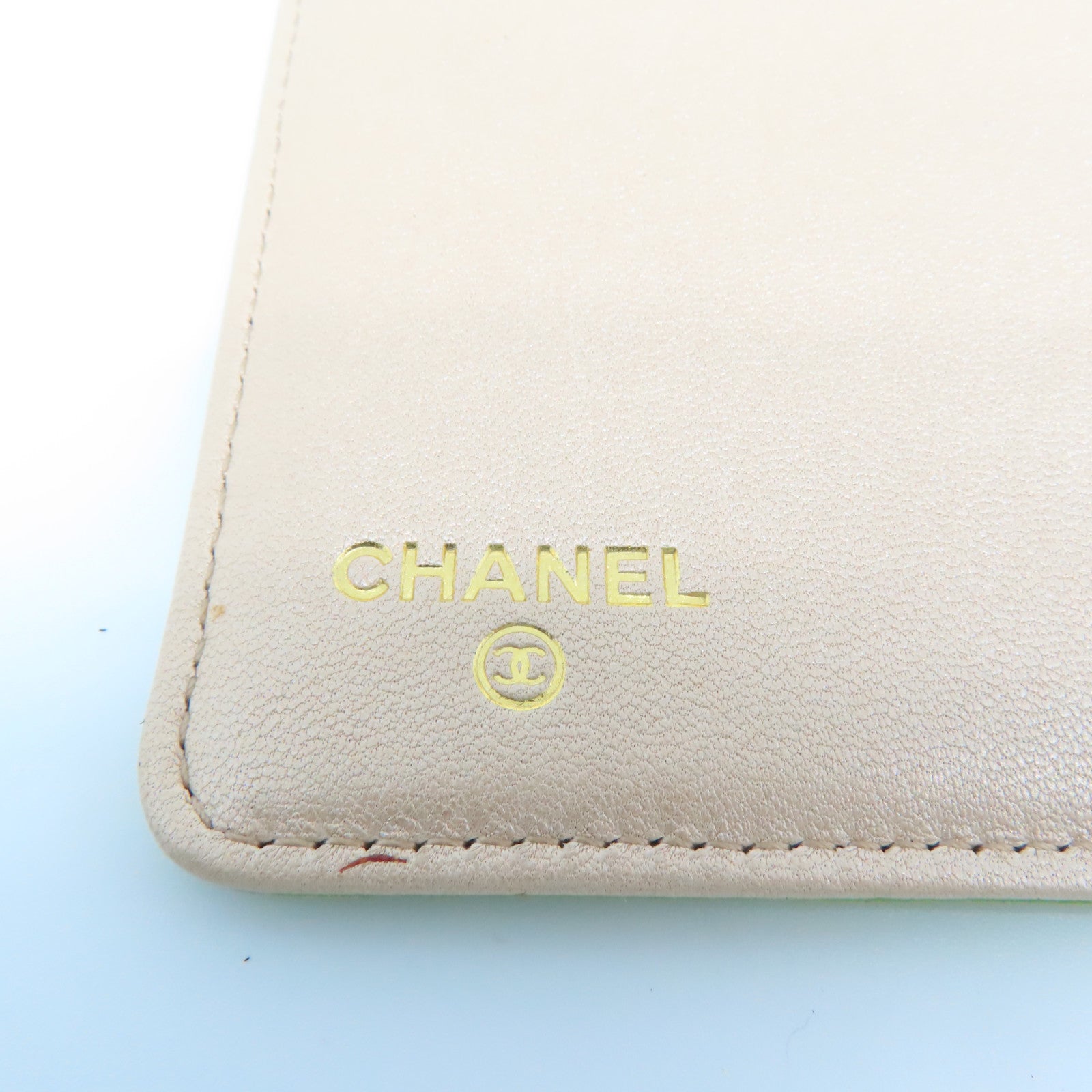 CHANEL 羊皮皮革Wallet金扣长钱包绿色