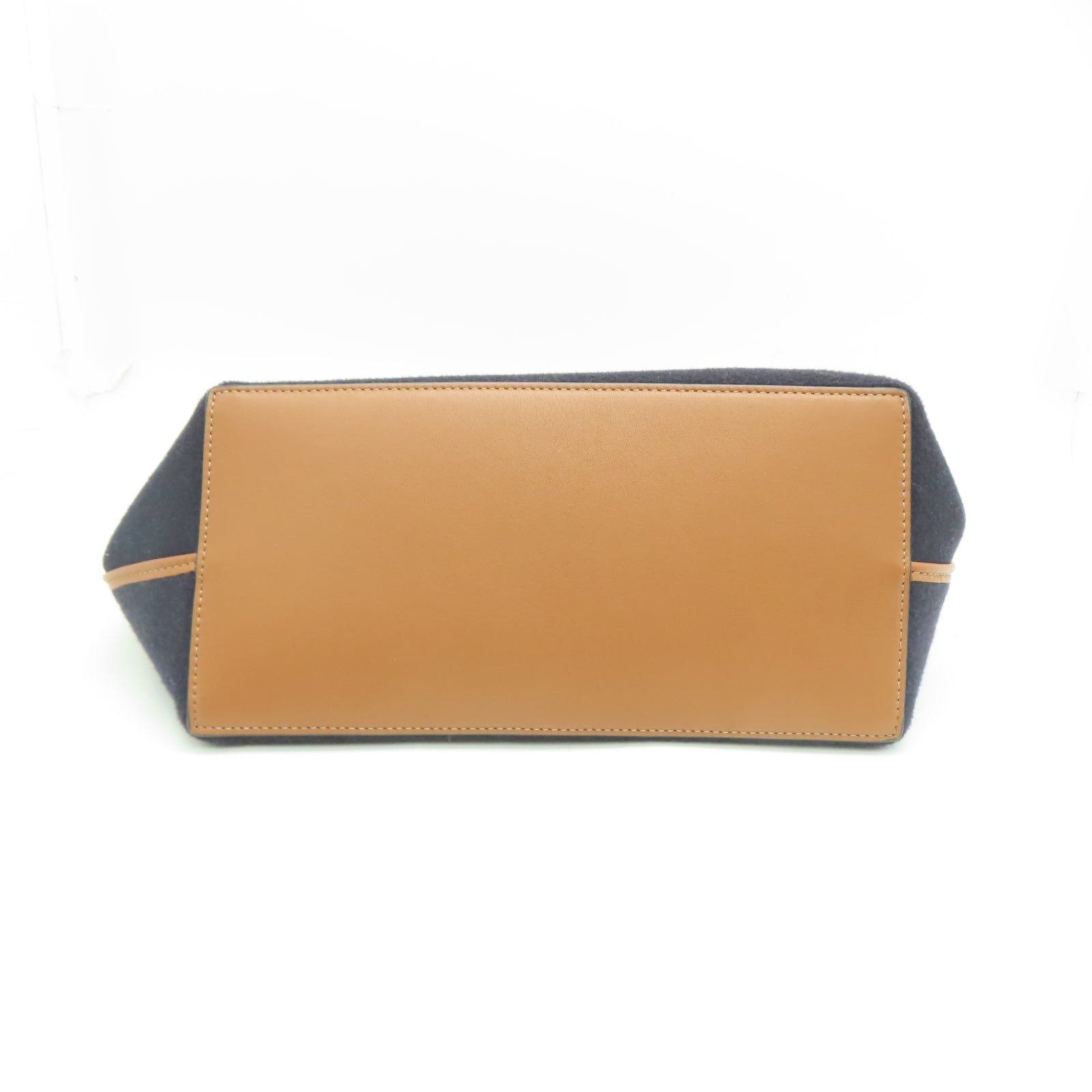 LOEWE Velvet/Cow Leather Anagram Shoulder Bag Black/Brown