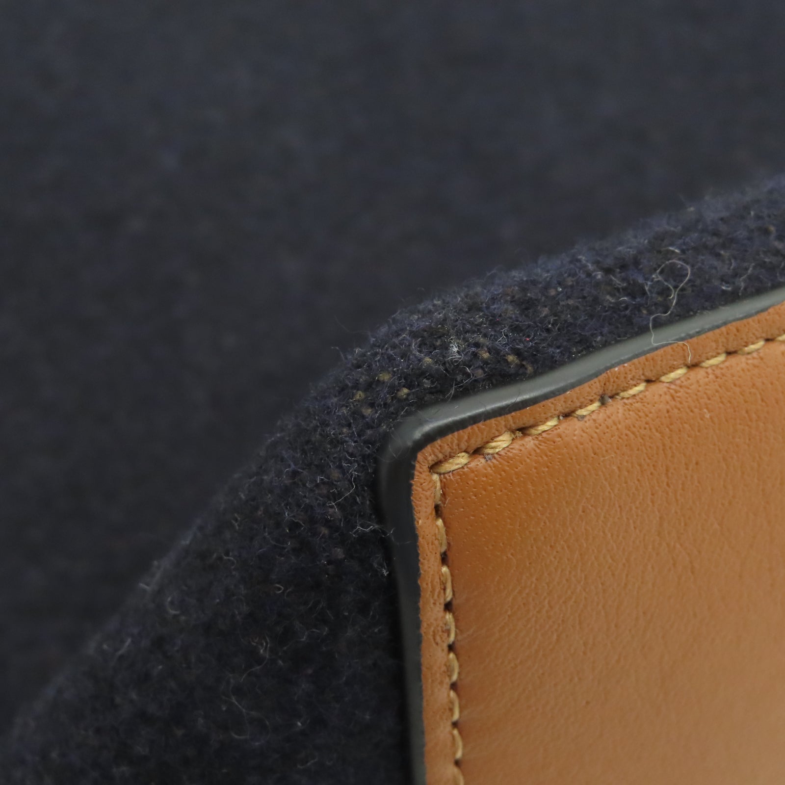 LOEWE Velvet/Cow Leather Anagram Shoulder Bag Black/Brown