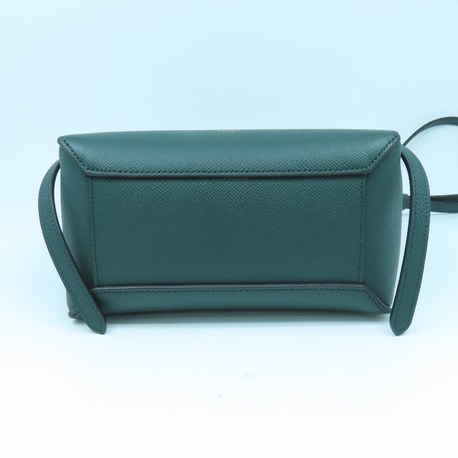 CELINE 牛皮皮革Shoulder Bag金扣手挽肩背兩用袋綠色