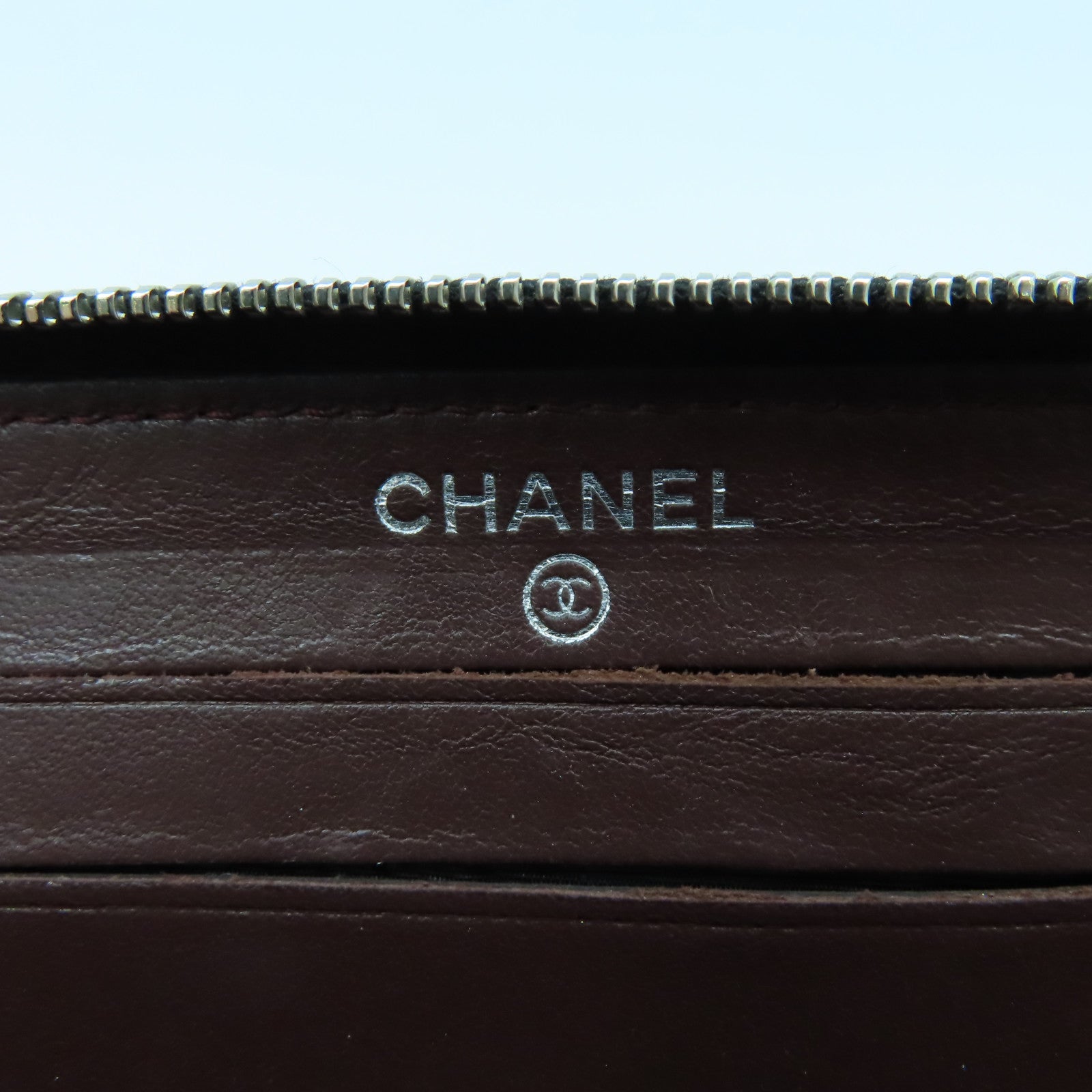 CHANEL 羊皮皮革Coin Case/Card Case銀扣零錢包/卡片套黑色