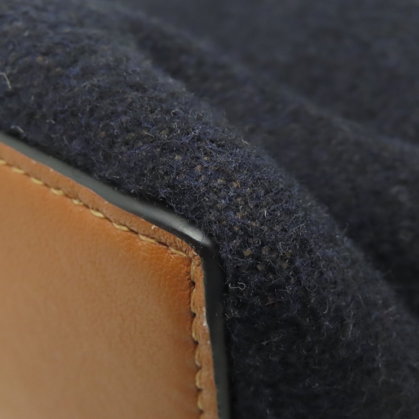 LOEWE Velvet/Cow Leather Anagram Shoulder Bag Black/Brown