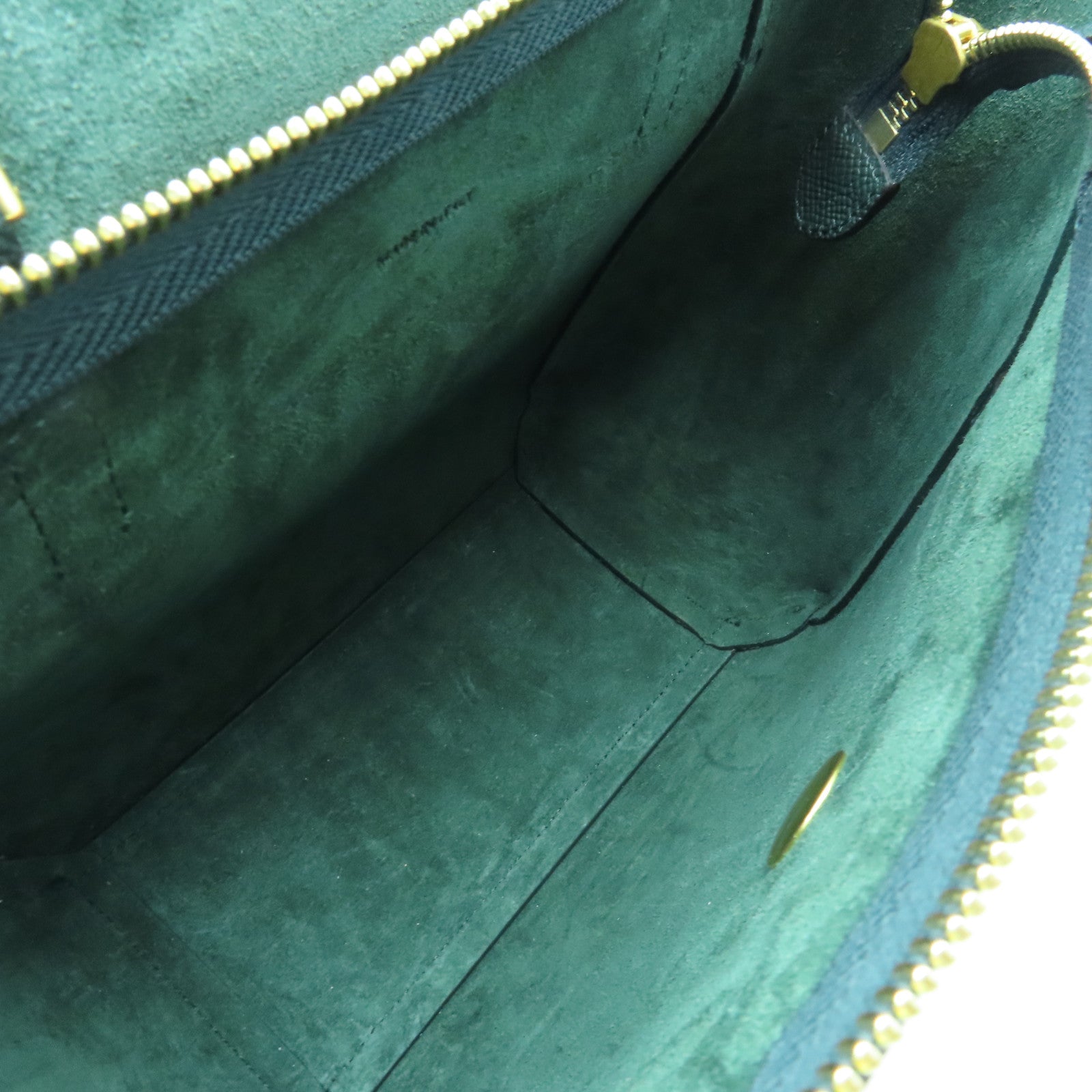 CELINE 牛皮皮革Shoulder Bag金扣手挽肩背兩用袋綠色