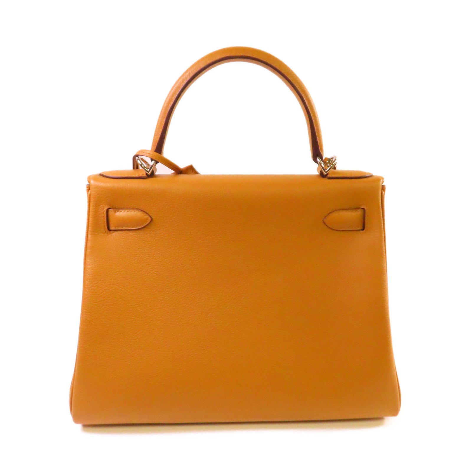 HERMES Evercolor皮革Kelly 28 2Way Hand Bag銀扣手挽肩背兩用袋Caramel焦糖色/Rose玫瑰色