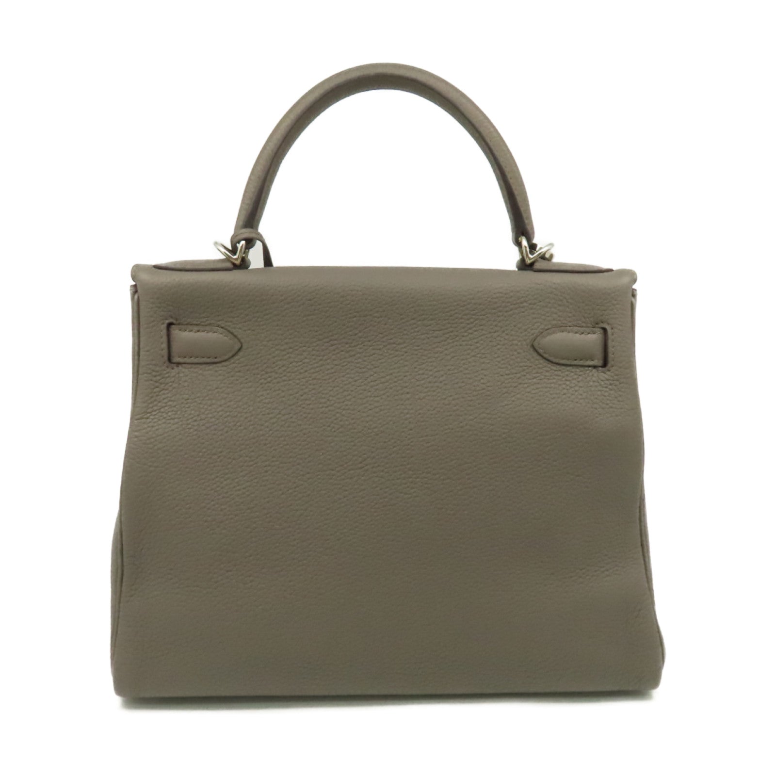 HERMES Togo皮革Kelly 28 2Way Hand Bag銀扣手挽肩背兩用袋錫灰色
