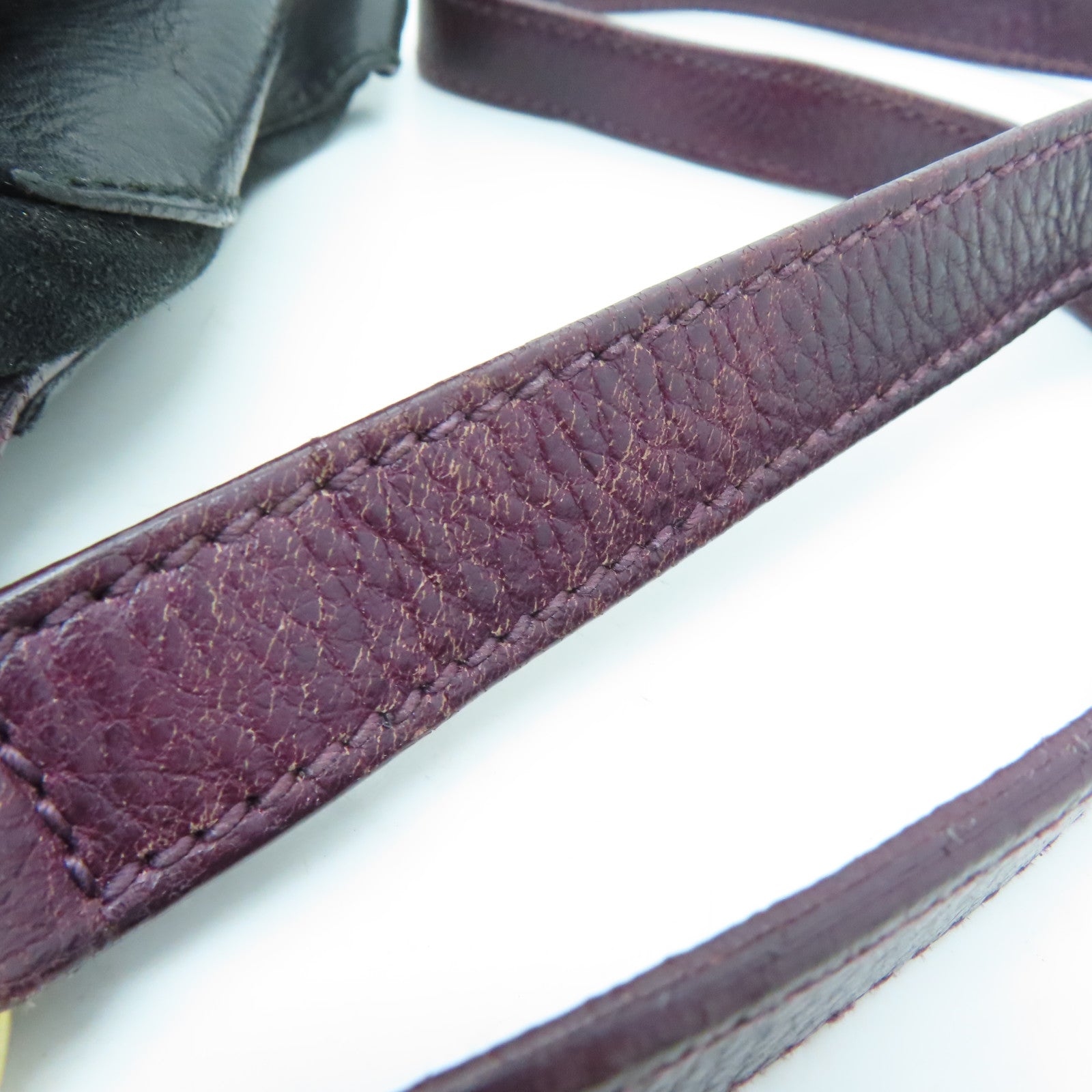 YVES SAINT LAURENT 【激減優惠】牛皮皮革Shoulder Bag手挽肩背兩用袋紫色/黑色