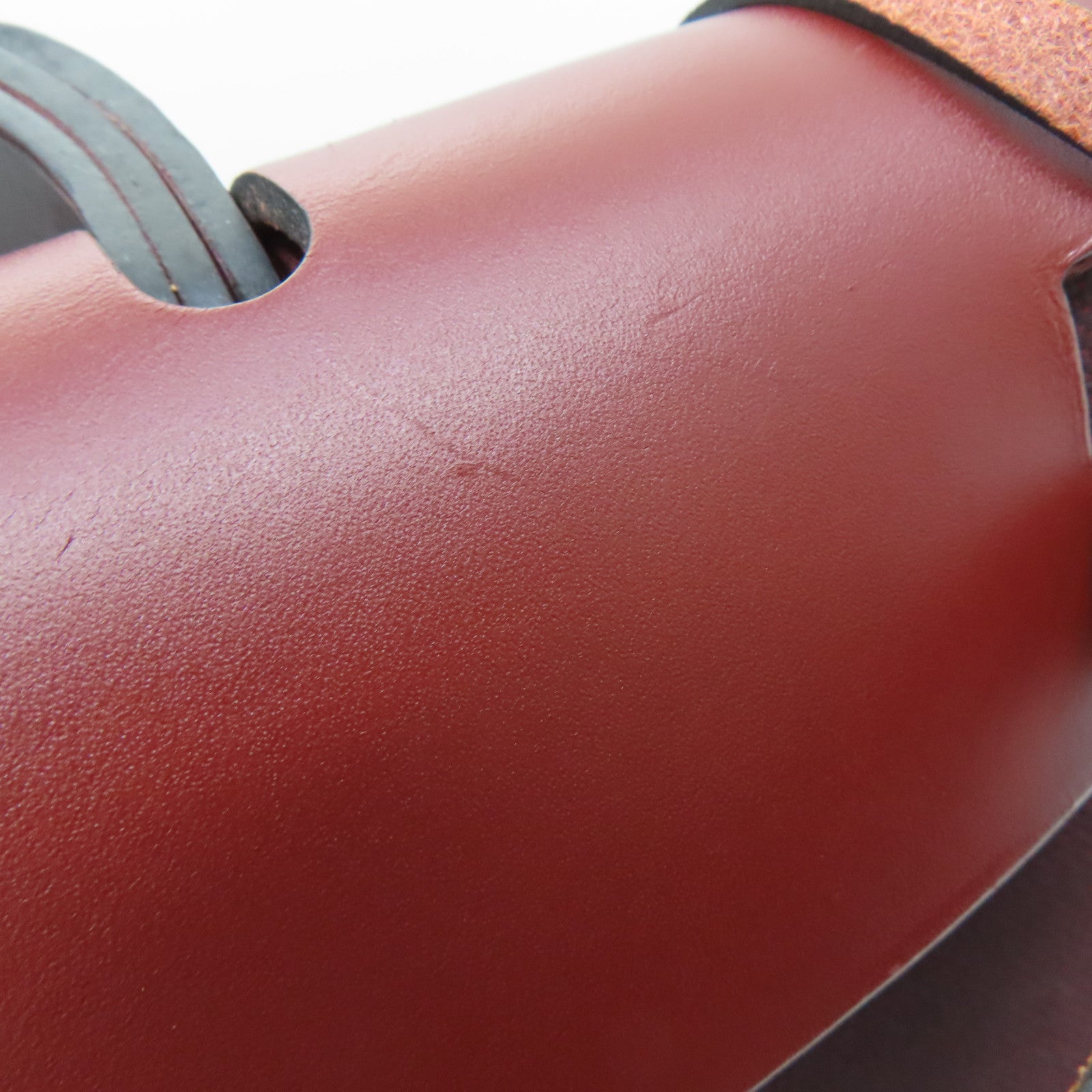 HERMES canvas Herbag PM silver buckle handle shoulder bag Rouge H/Rouge Sellie