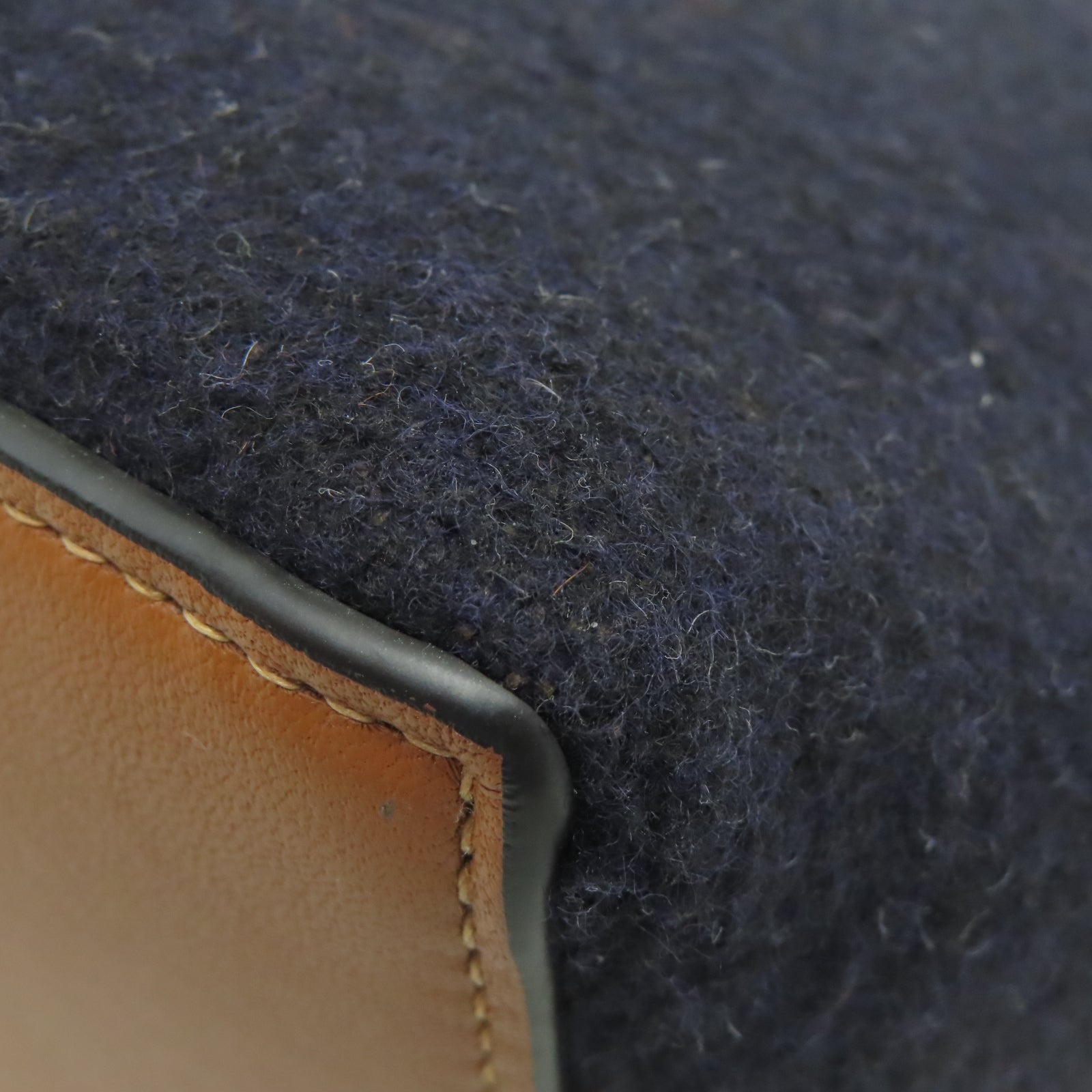LOEWE Velvet/Cow Leather Anagram Shoulder Bag Black/Brown