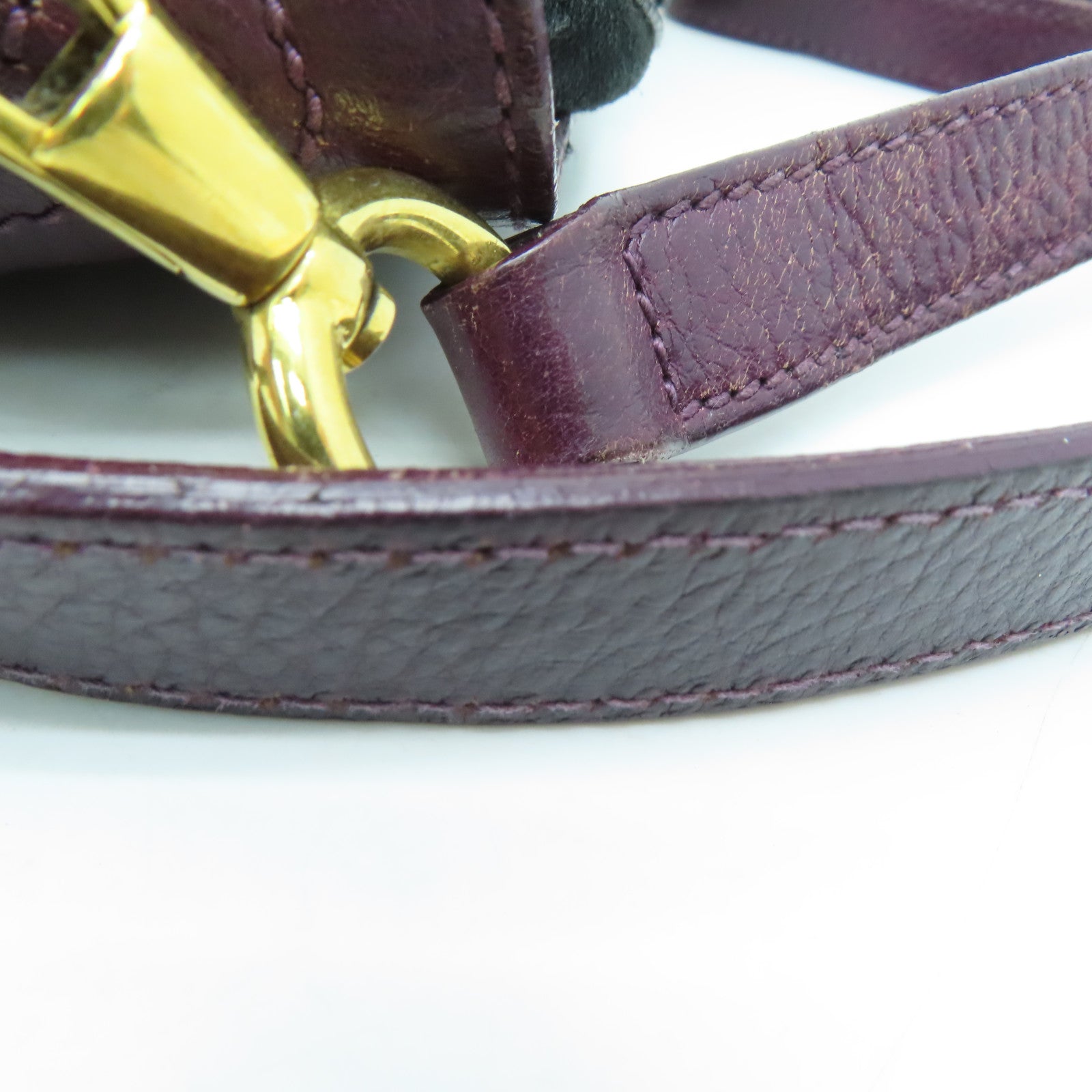 YVES SAINT LAURENT 【激減優惠】牛皮皮革Shoulder Bag手挽肩背兩用袋紫色/黑色