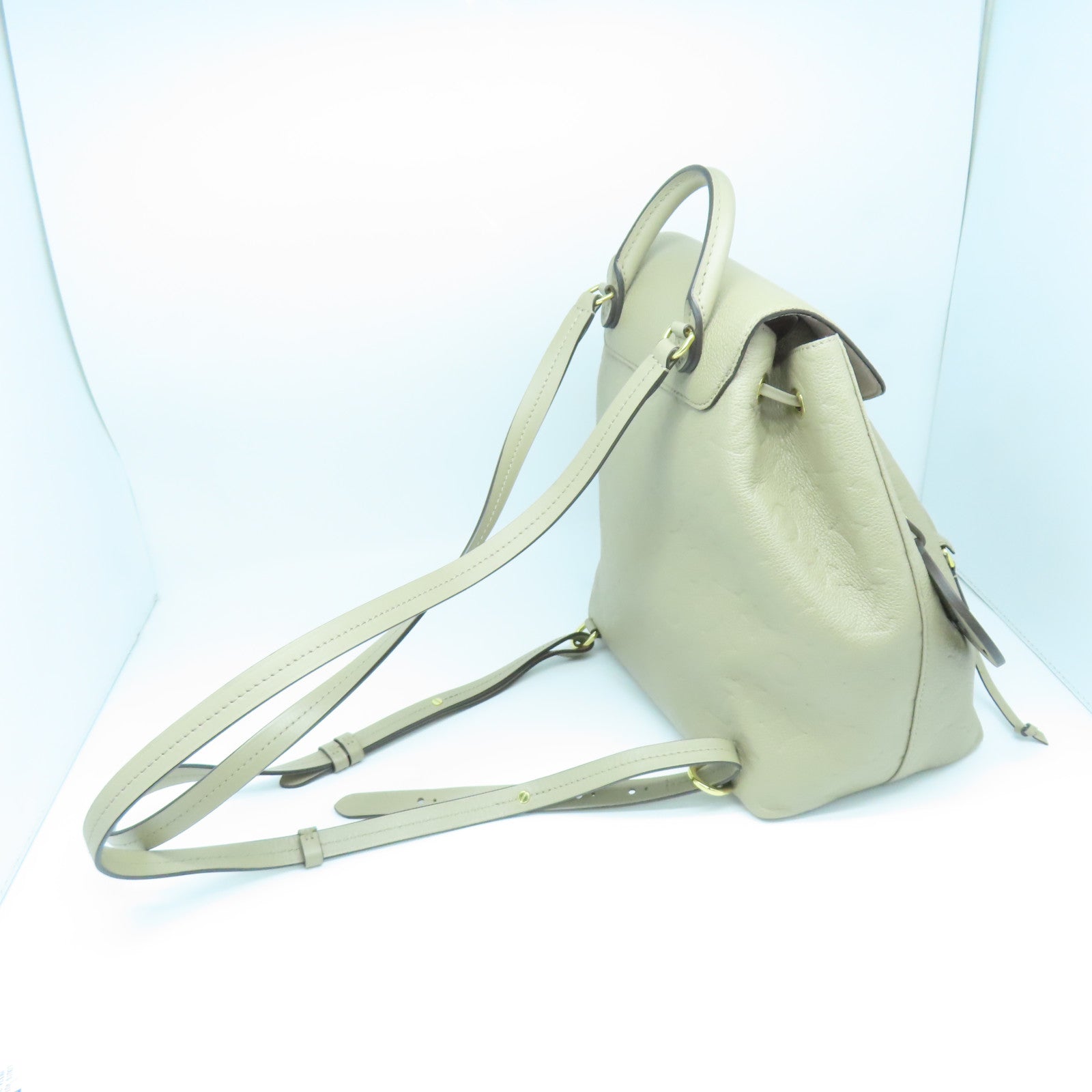 LOUIS VUITTON Monogram Empreinte Montsouris金扣背包米色