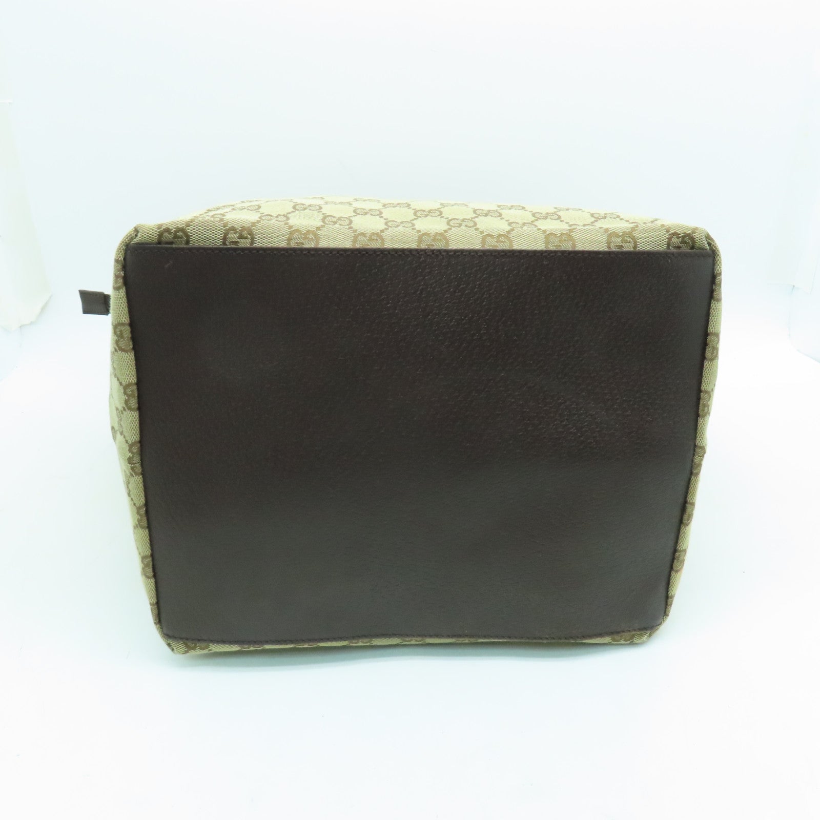 GUCCI 帆布Tote Bag銀扣手挽袋啡色