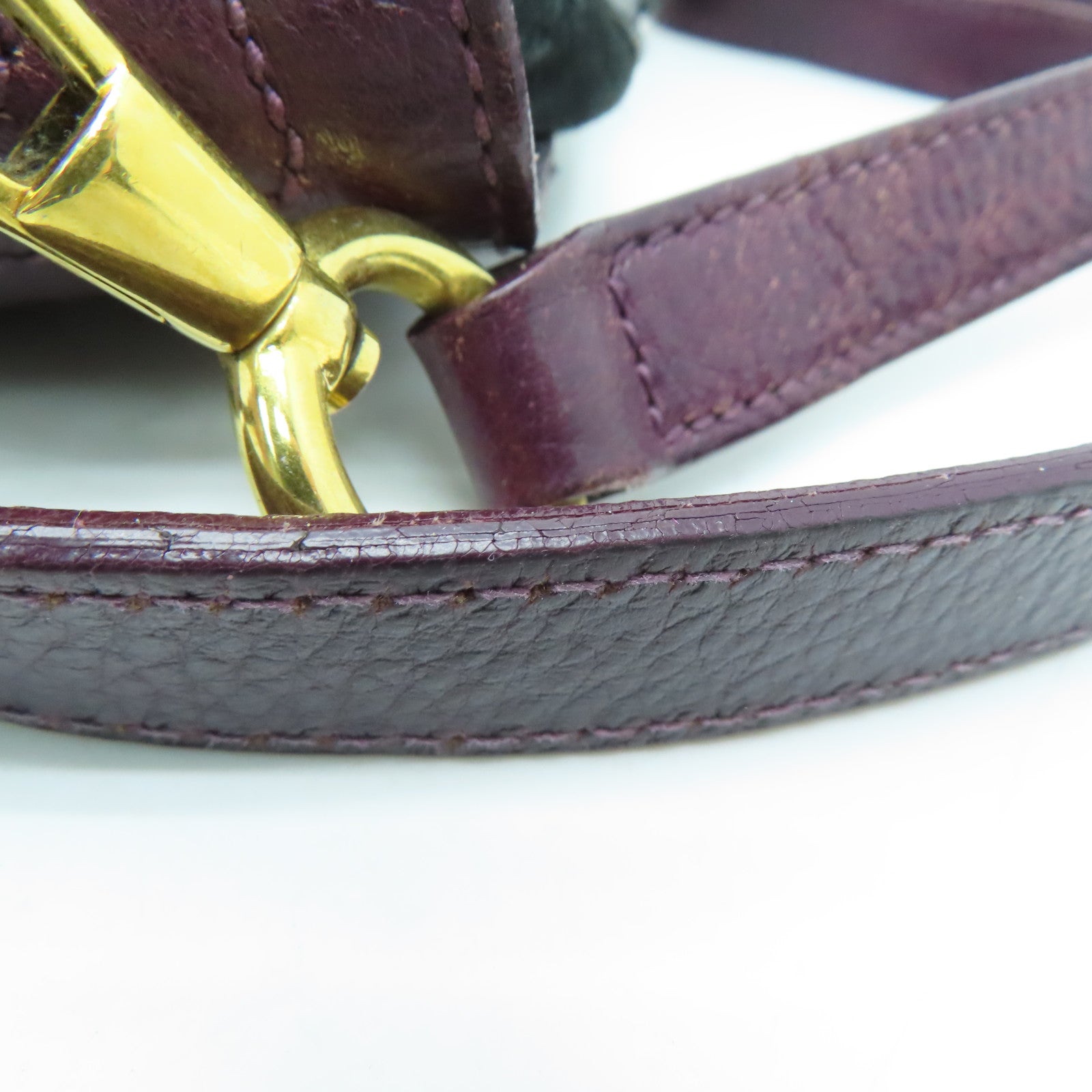 YVES SAINT LAURENT 【激減優惠】牛皮皮革Shoulder Bag手挽肩背兩用袋紫色/黑色