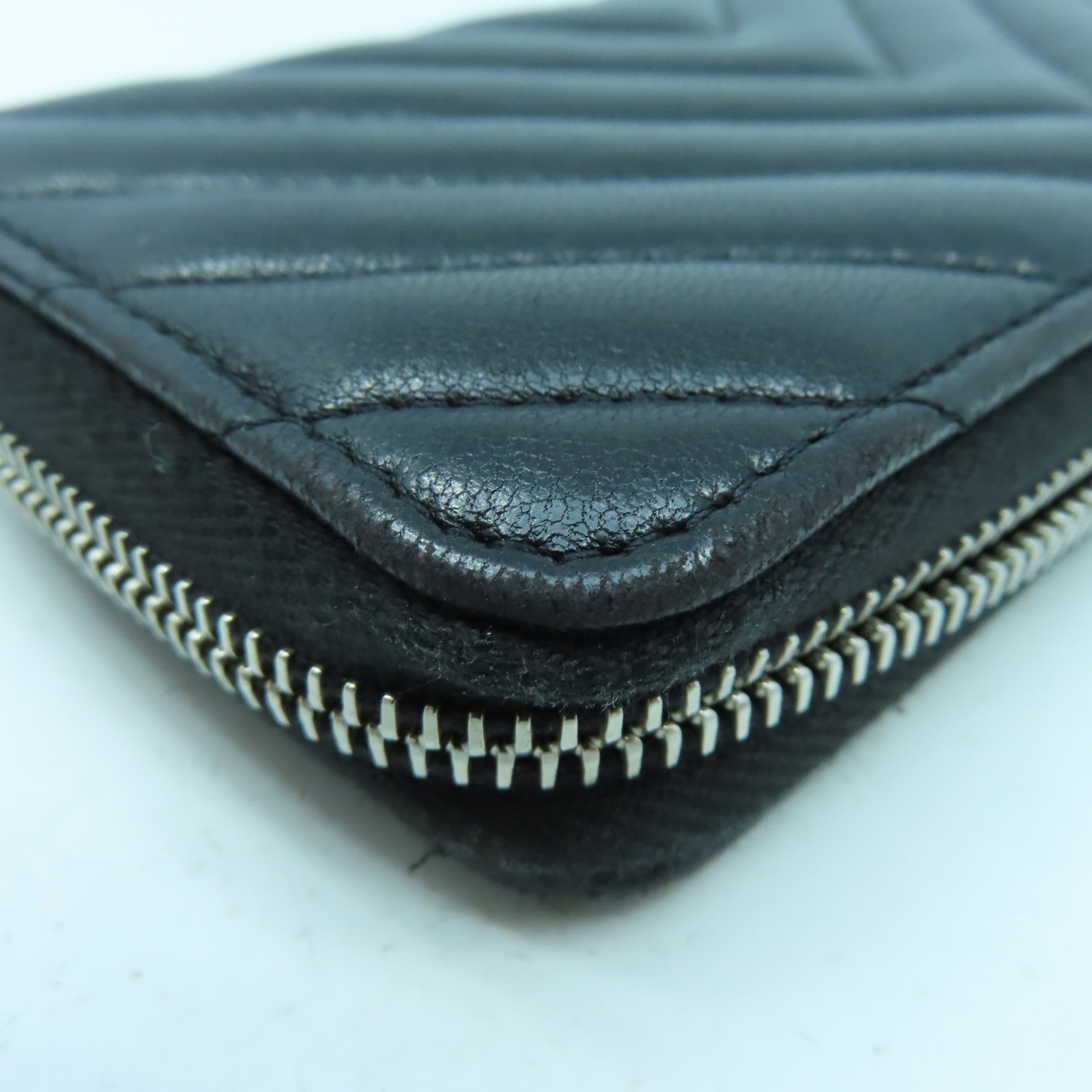 CHANEL 羊皮皮革Coin Case/Card Case銀扣零錢包/卡片套黑色