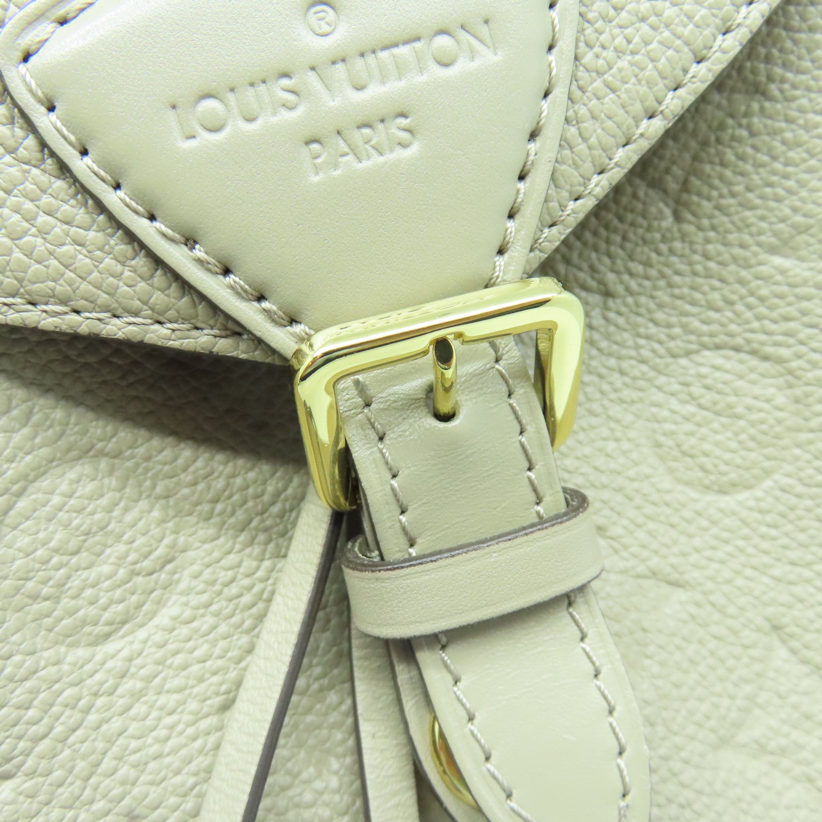 LOUIS VUITTON Monogram Empreinte Montsouris金扣背包米色