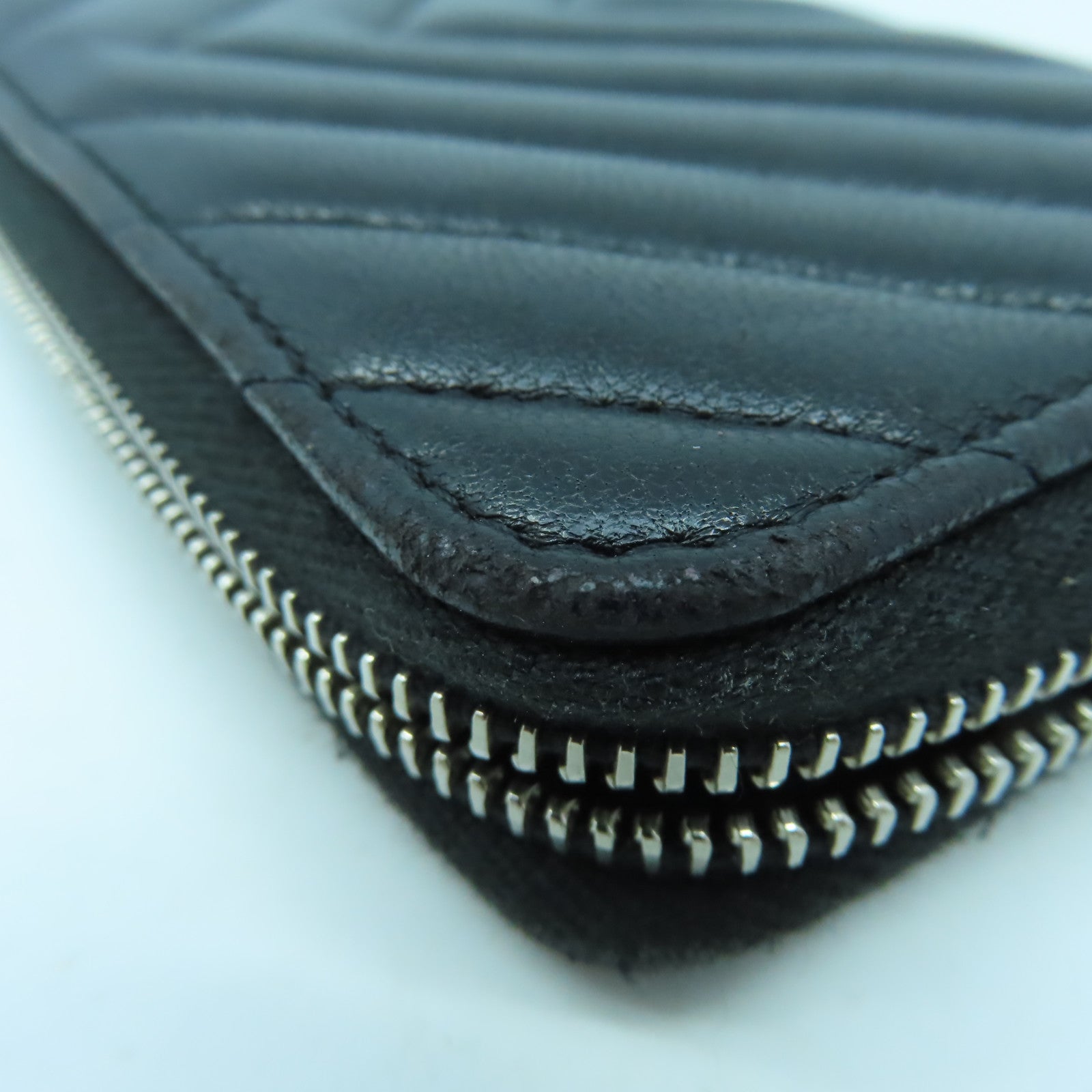 CHANEL 羊皮皮革Coin Case/Card Case銀扣零錢包/卡片套黑色