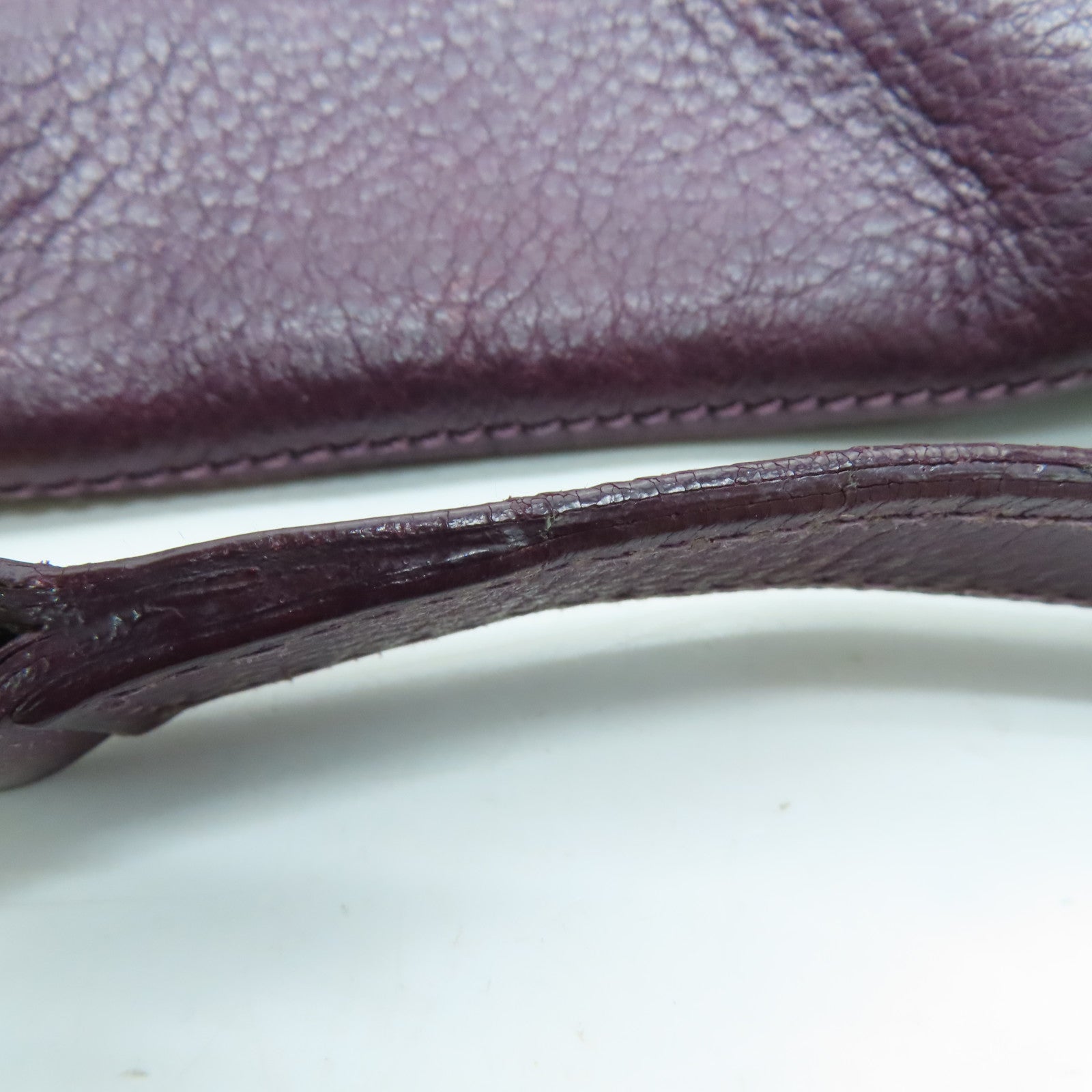 YVES SAINT LAURENT 【激減優惠】牛皮皮革Shoulder Bag手挽肩背兩用袋紫色/黑色