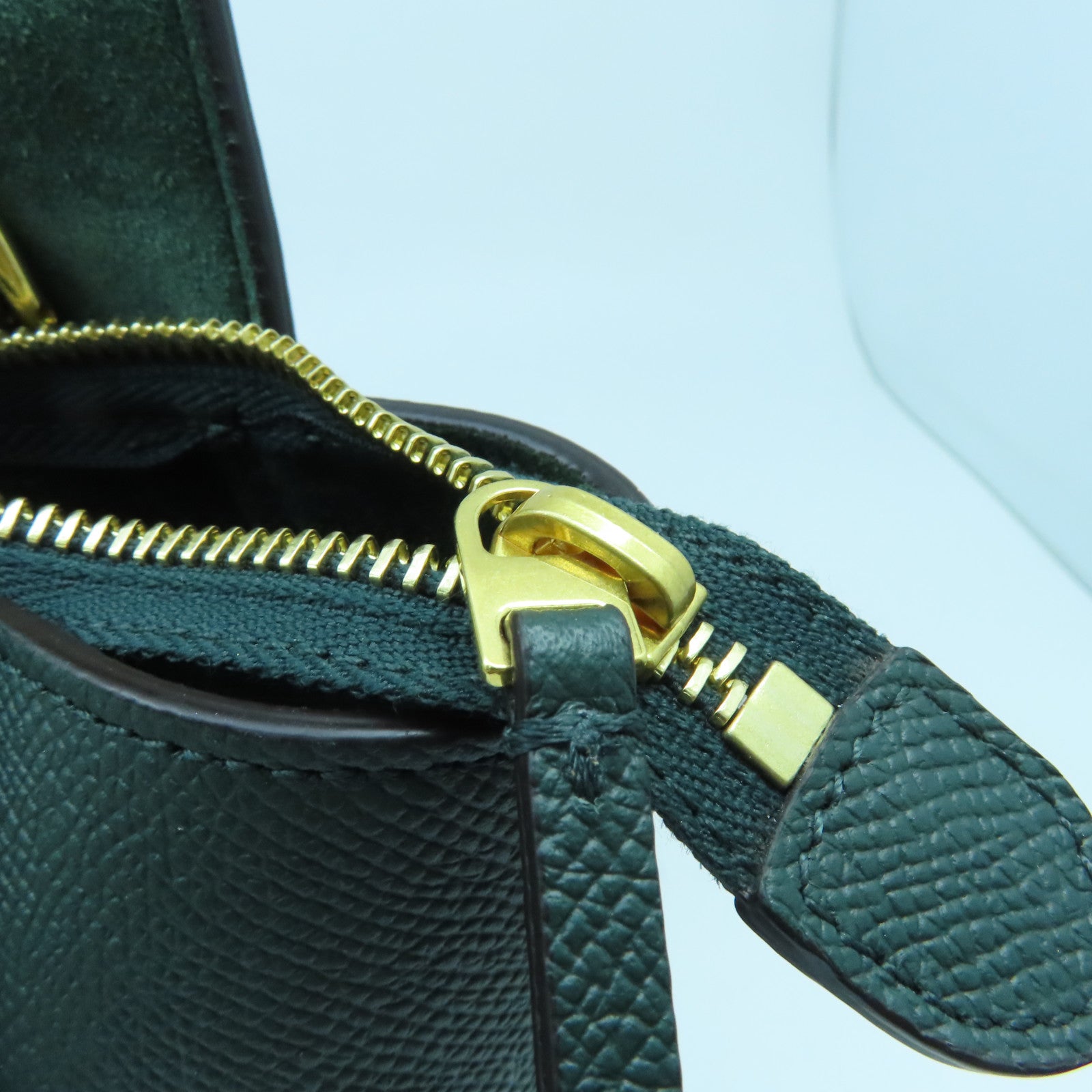CELINE 牛皮皮革Shoulder Bag金扣手挽肩背兩用袋綠色
