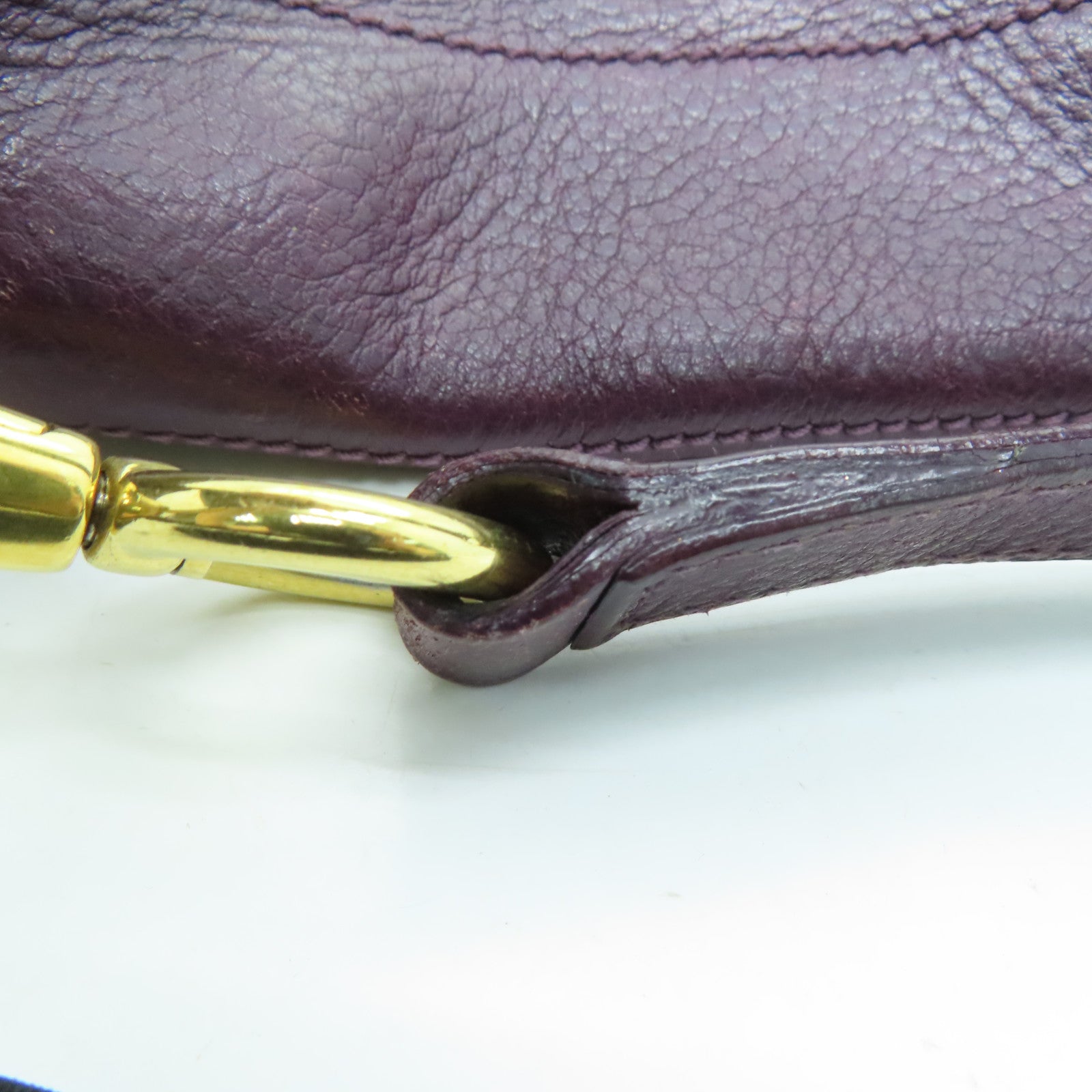 YVES SAINT LAURENT 【激減優惠】牛皮皮革Shoulder Bag手挽肩背兩用袋紫色/黑色