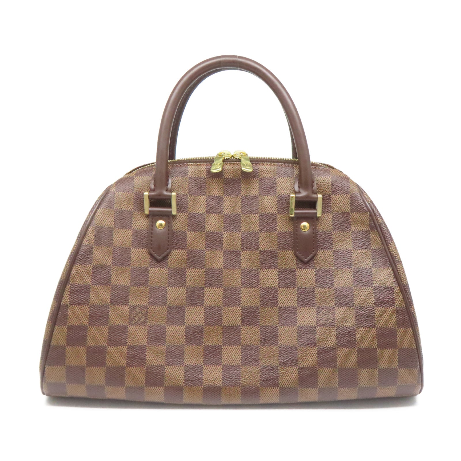 LOUIS VUITTON Damier Ribera MM金扣手挽袋啡色