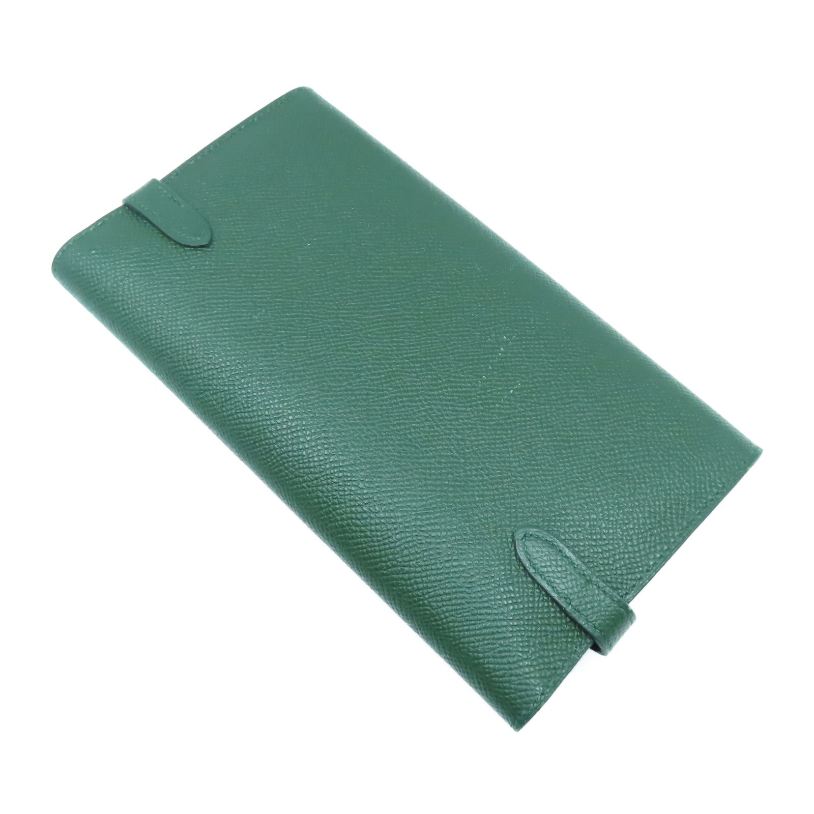 HERMES Epsom皮革Kelly Wallet金扣長錢包Vert Fonce祖母綠