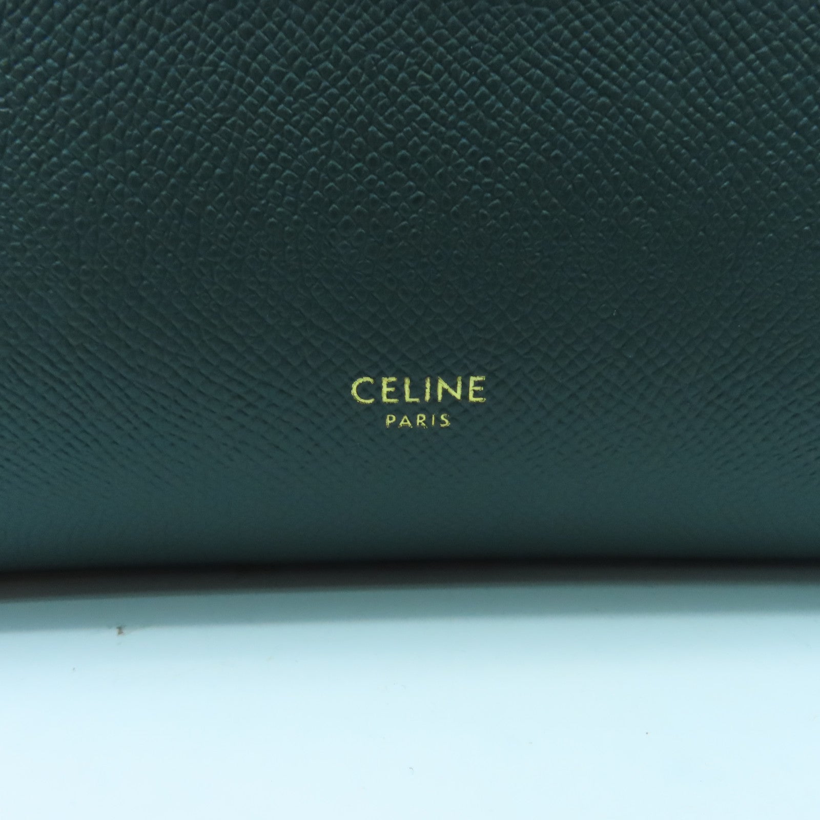 CELINE 牛皮皮革Shoulder Bag金扣手挽肩背兩用袋綠色