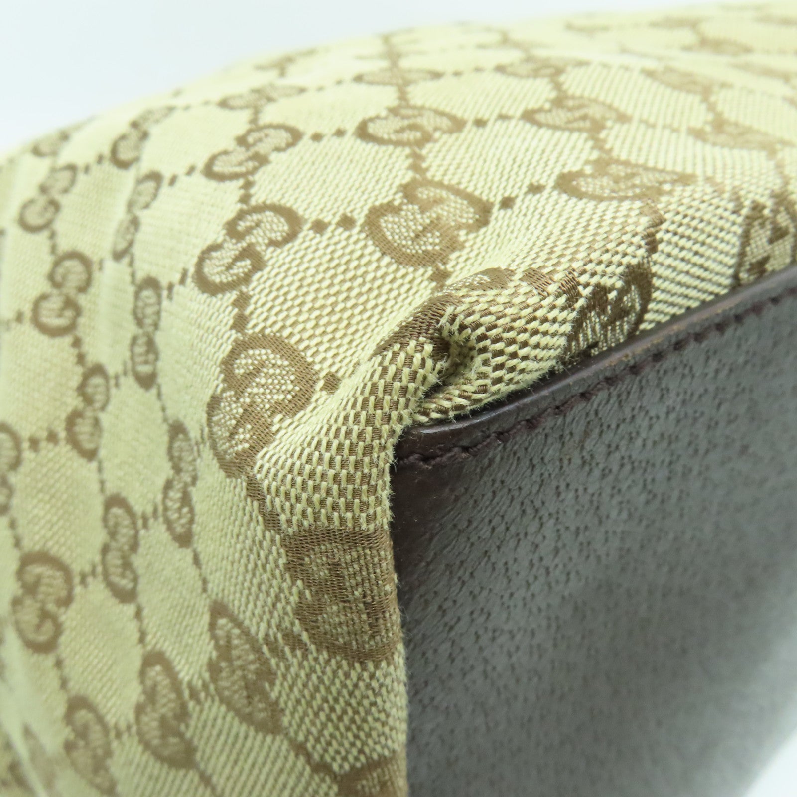 GUCCI 帆布Tote Bag銀扣手挽袋啡色
