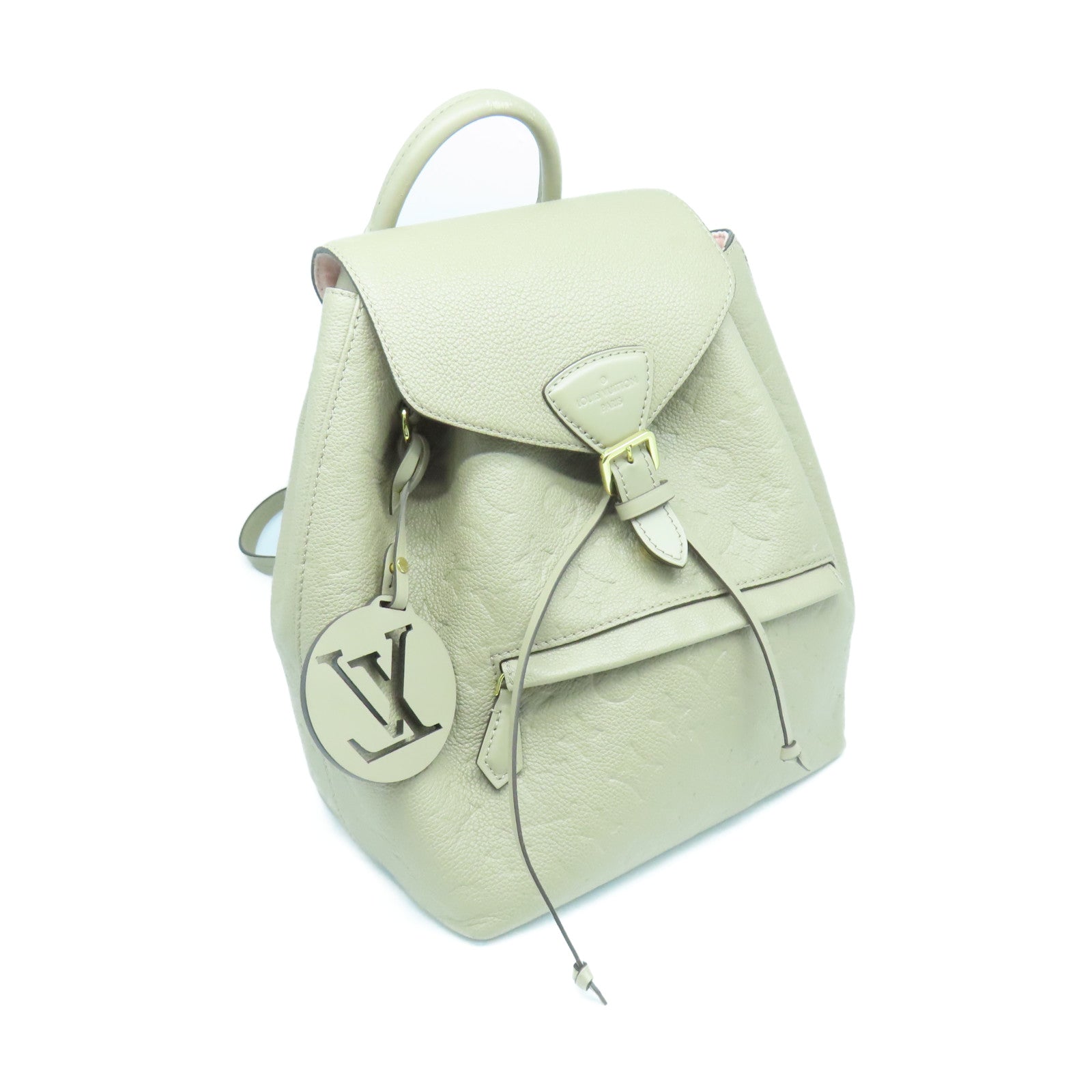 LOUIS VUITTON Monogram Empreinte Montsouris金扣背包米色