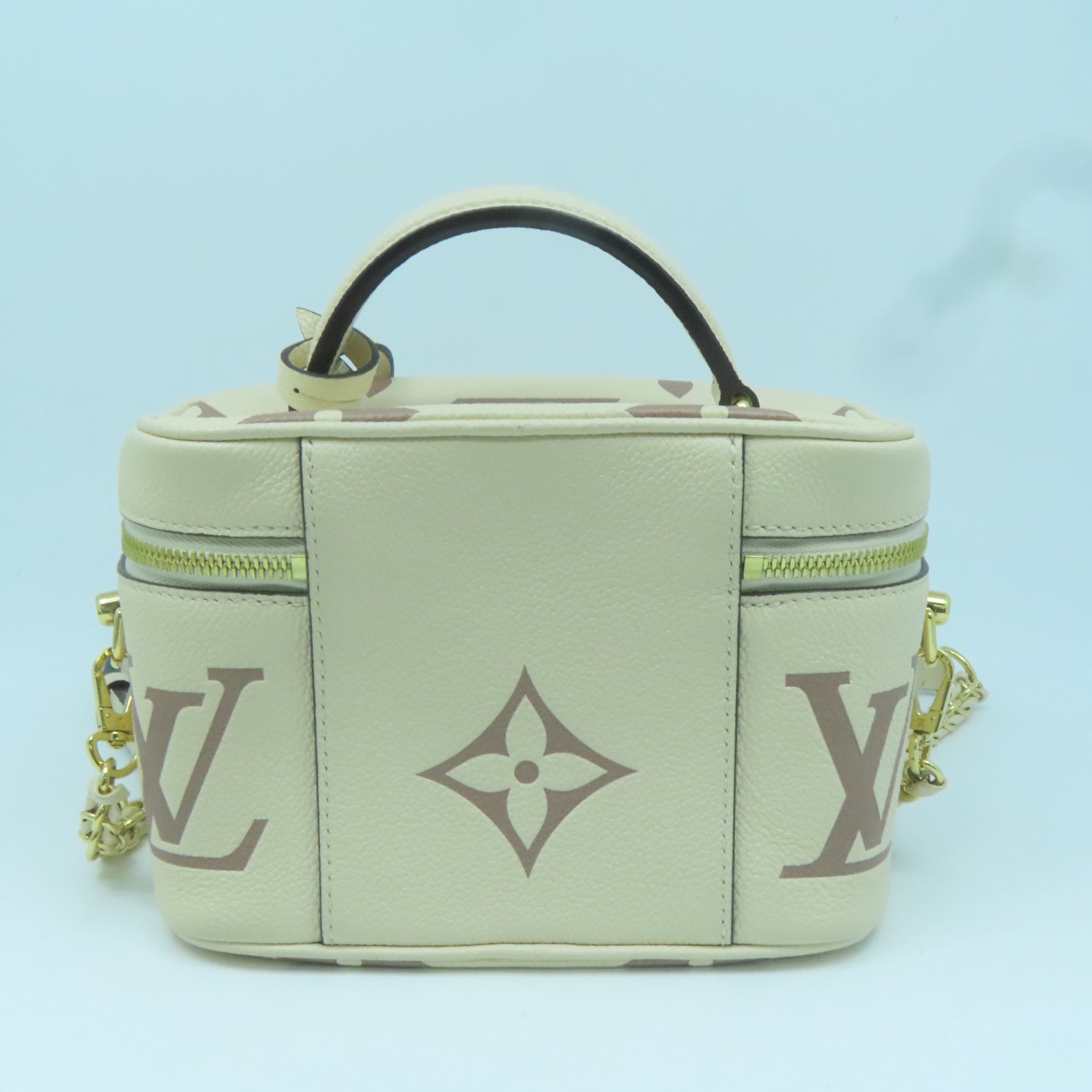 LOUIS VUITTON Empreinte Vanity PM金扣手挽肩背兩用袋米色