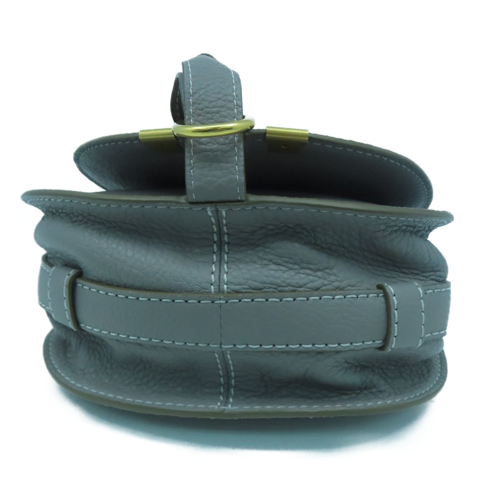 Chloe 牛皮皮革Shoulder Bag金扣肩背袋灰色