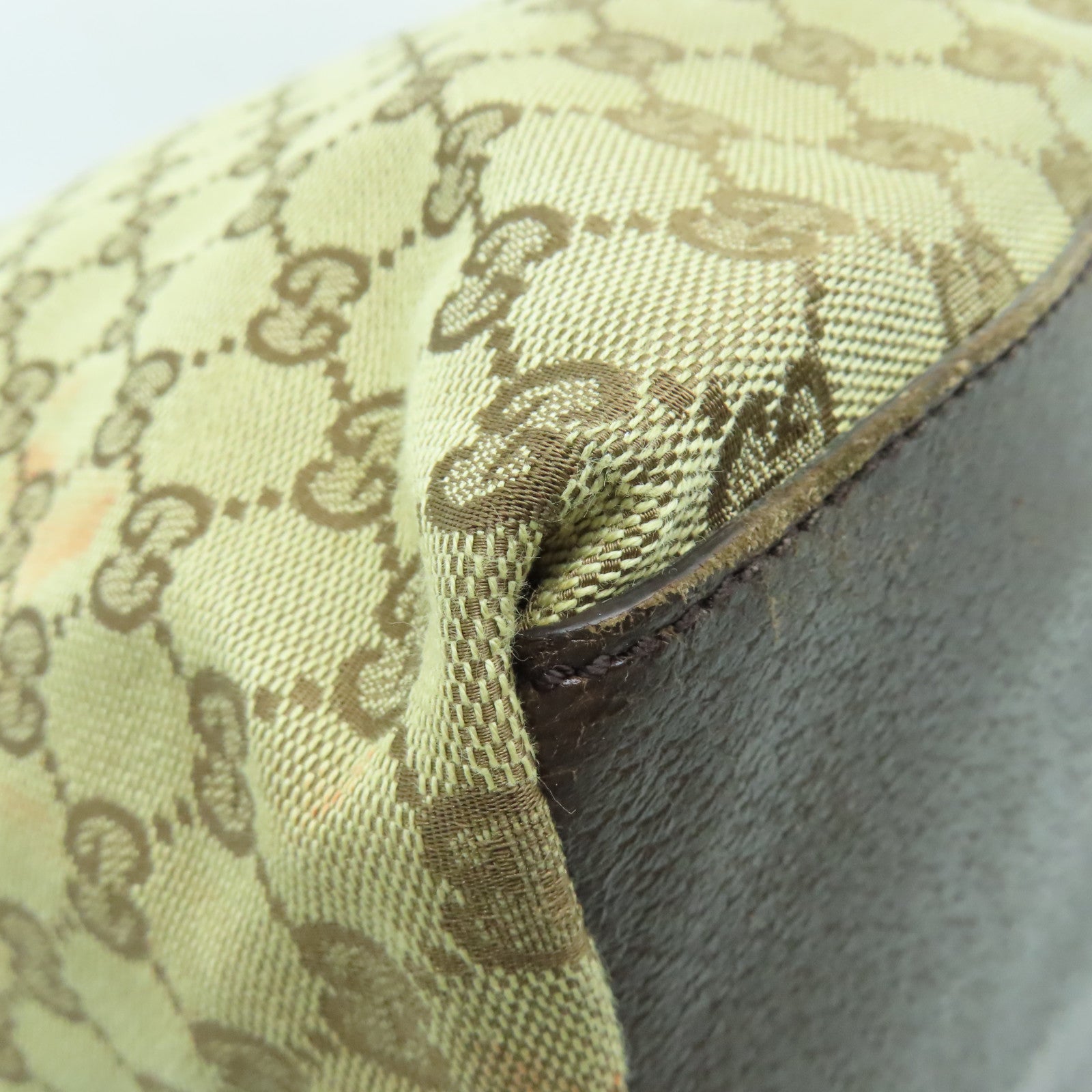GUCCI 帆布Tote Bag銀扣手挽袋啡色