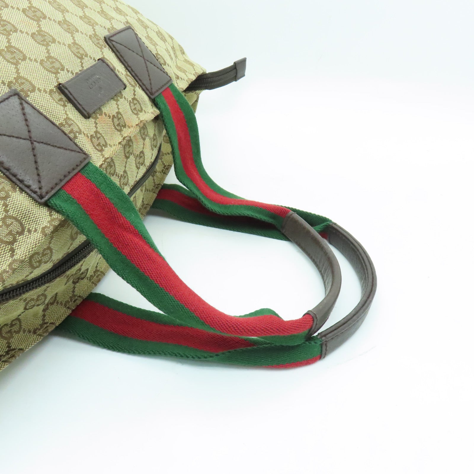 GUCCI 帆布Tote Bag銀扣手挽袋啡色