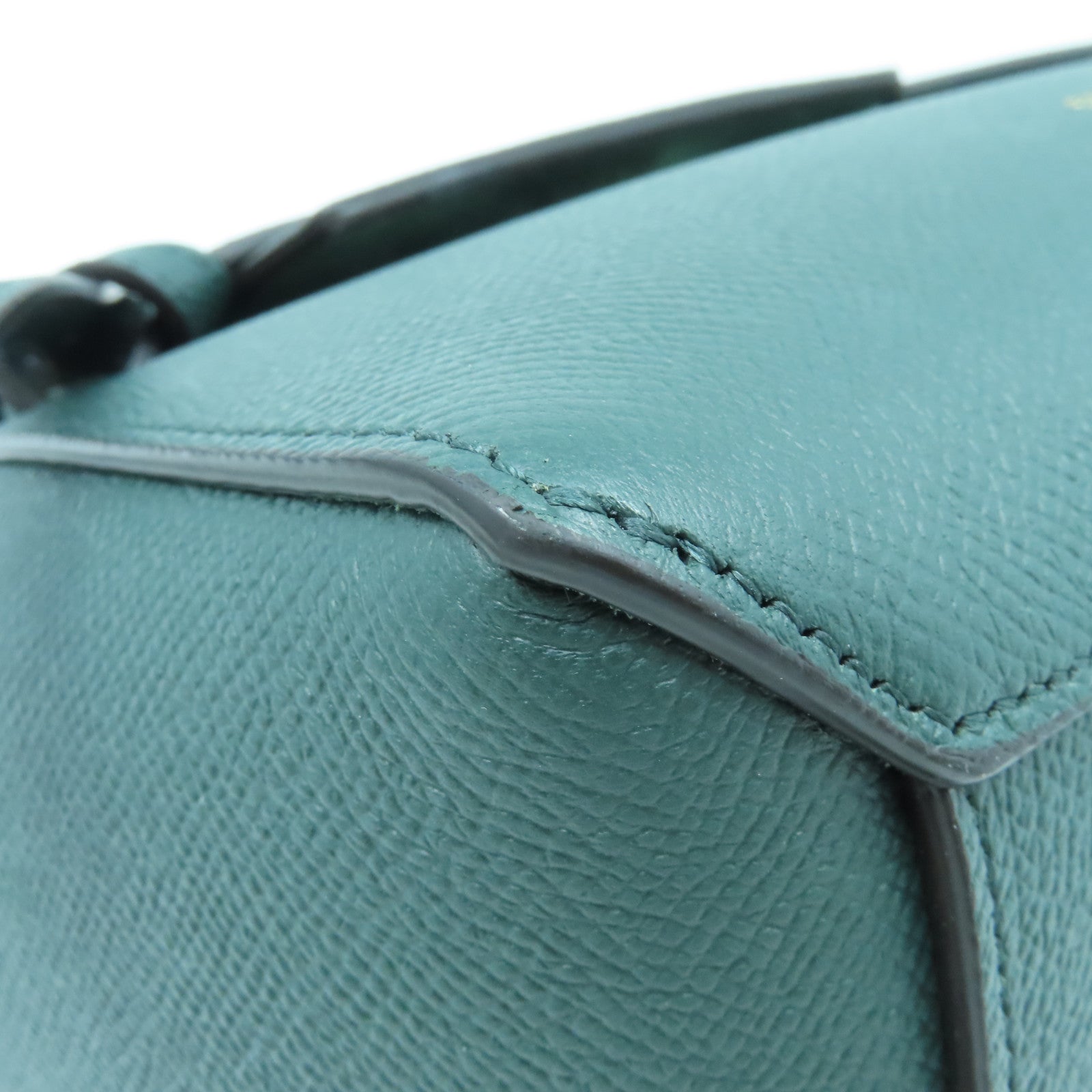 CELINE 牛皮皮革Shoulder Bag金扣手挽肩背兩用袋綠色