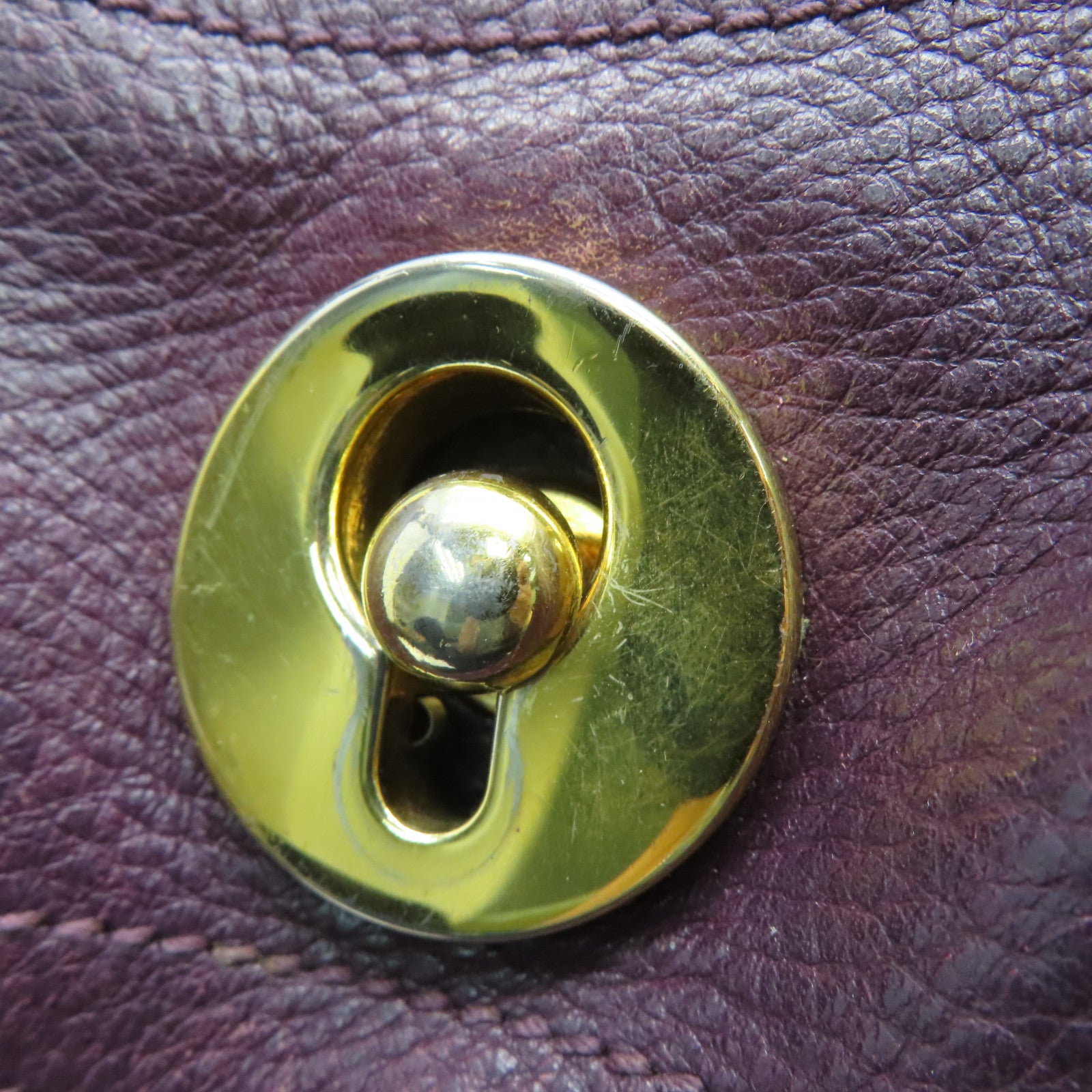 YVES SAINT LAURENT 【激減優惠】牛皮皮革Shoulder Bag手挽肩背兩用袋紫色/黑色