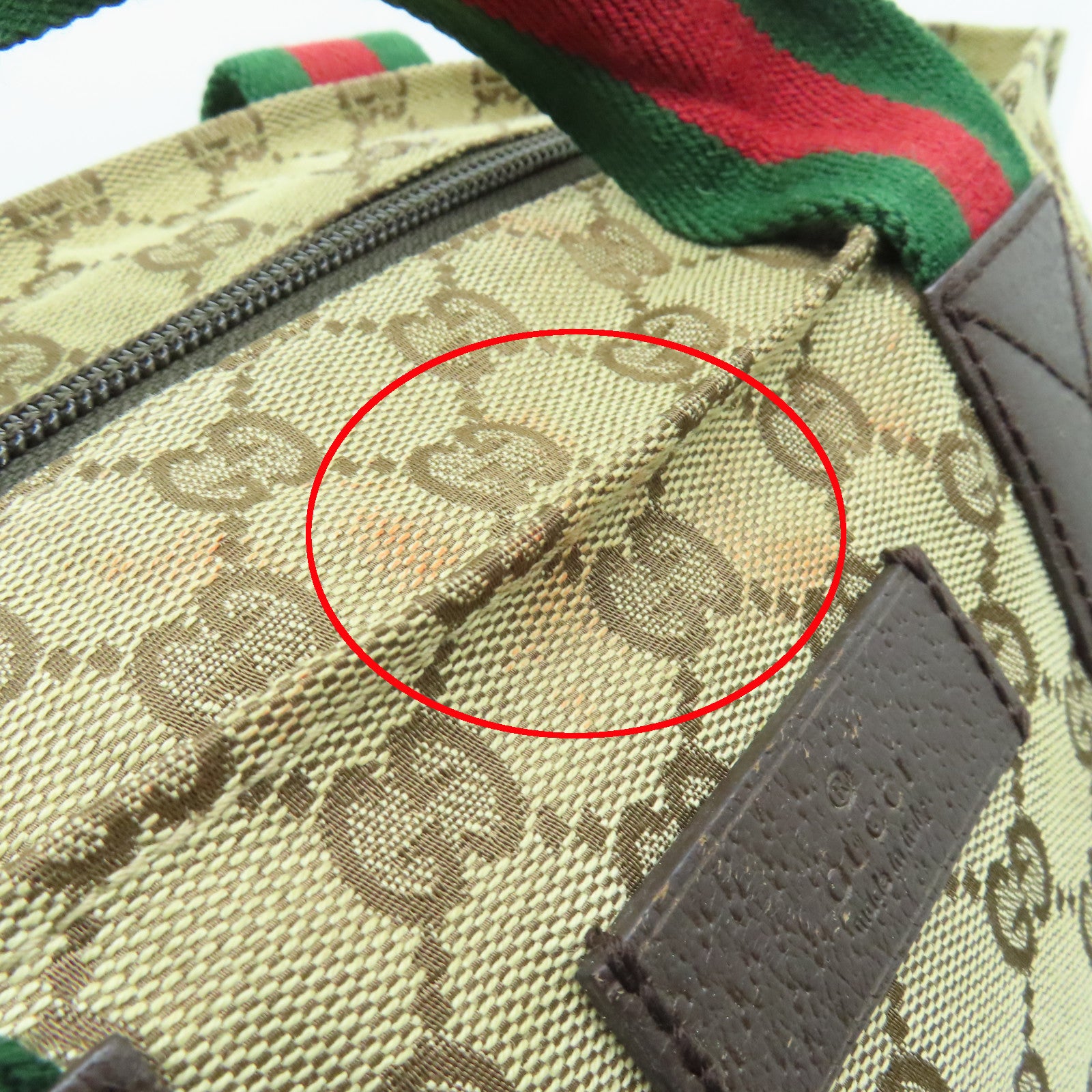 GUCCI 帆布Tote Bag銀扣手挽袋啡色
