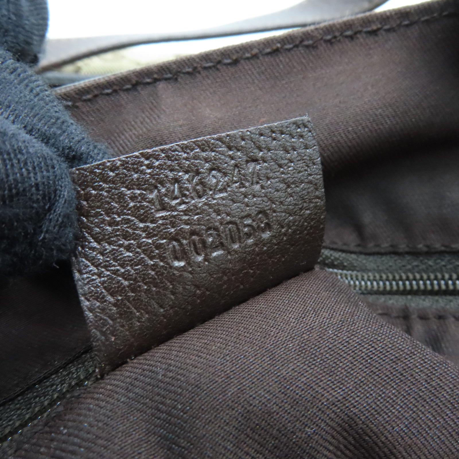 GUCCI Canvas Tote Bag Gold Buckle Handle Shoulder Bag Brown