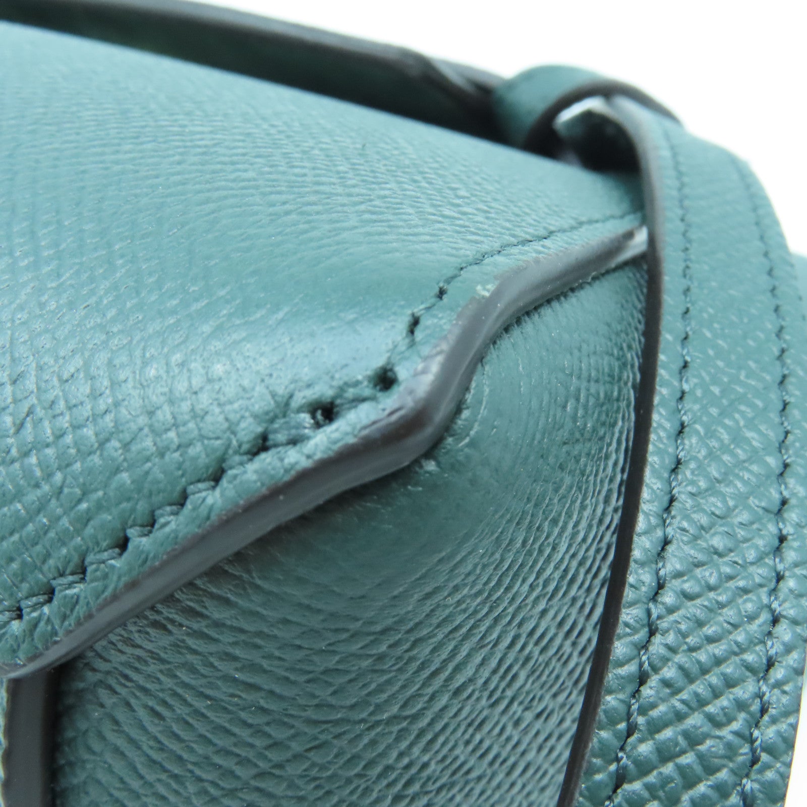 CELINE 牛皮皮革Shoulder Bag金扣手挽肩背兩用袋綠色
