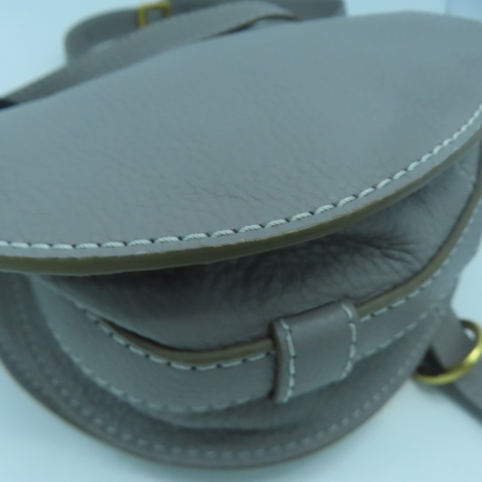 Chloe 牛皮皮革Shoulder Bag金扣肩背袋灰色