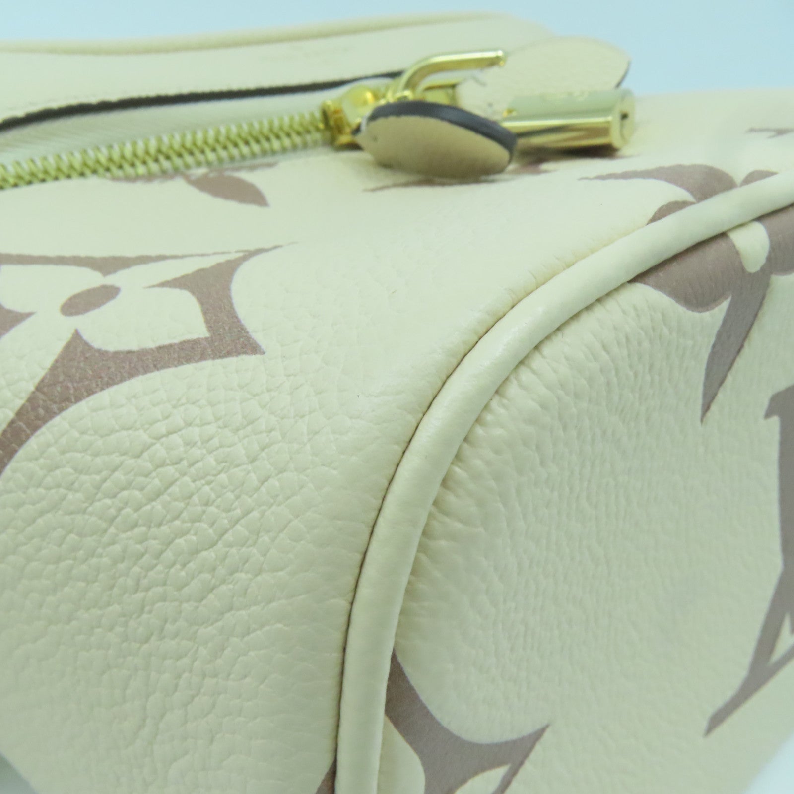 LOUIS VUITTON Empreinte Vanity PM金扣手挽肩背兩用袋米色