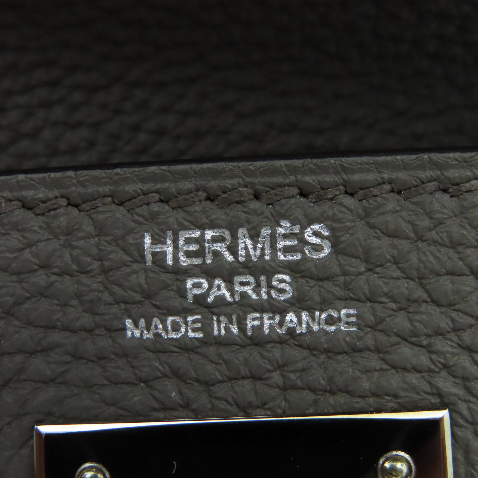 HERMES Togo皮革Kelly 28 2Way Hand Bag銀扣手挽肩背兩用袋錫灰色