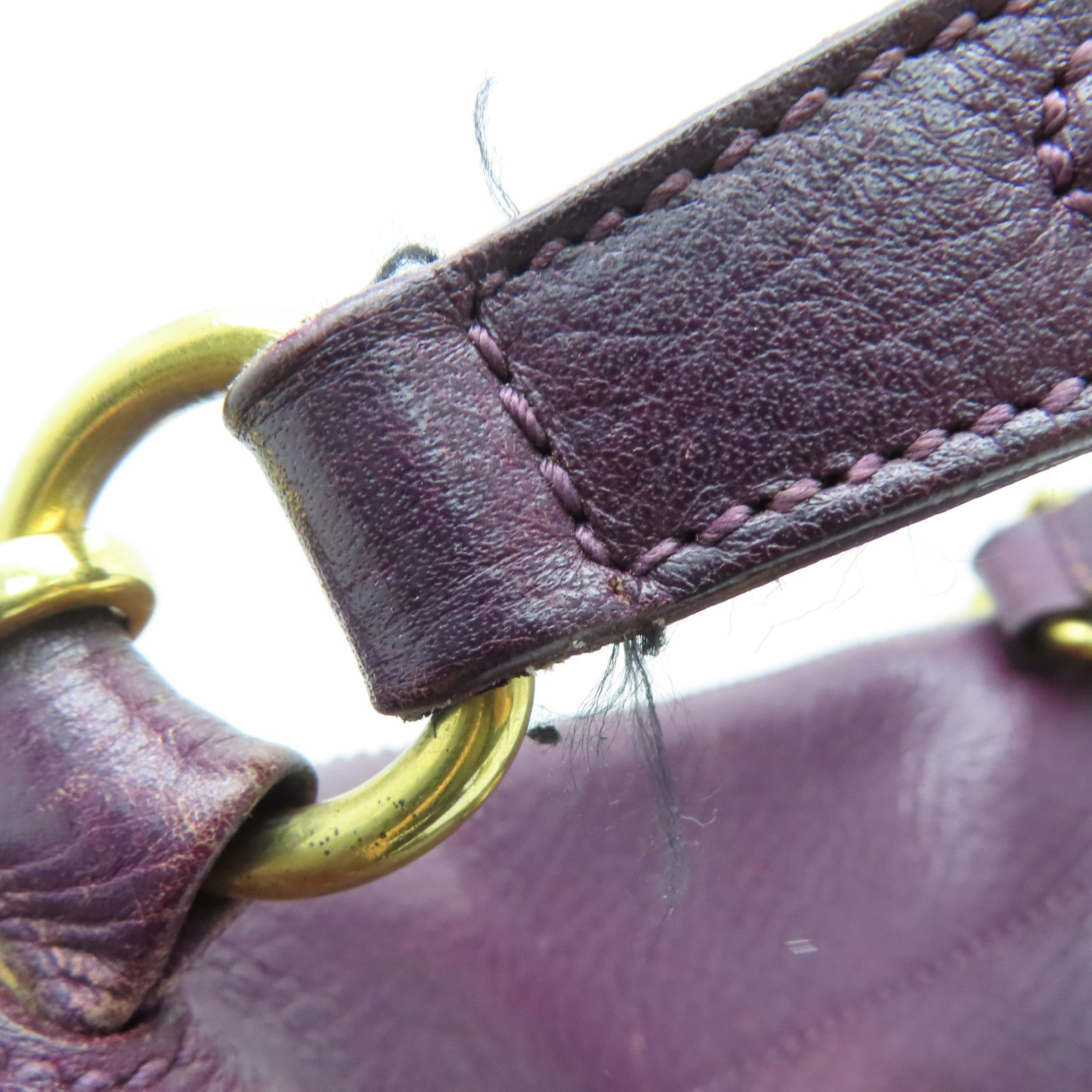 YVES SAINT LAURENT 【激減優惠】牛皮皮革Shoulder Bag手挽肩背兩用袋紫色/黑色