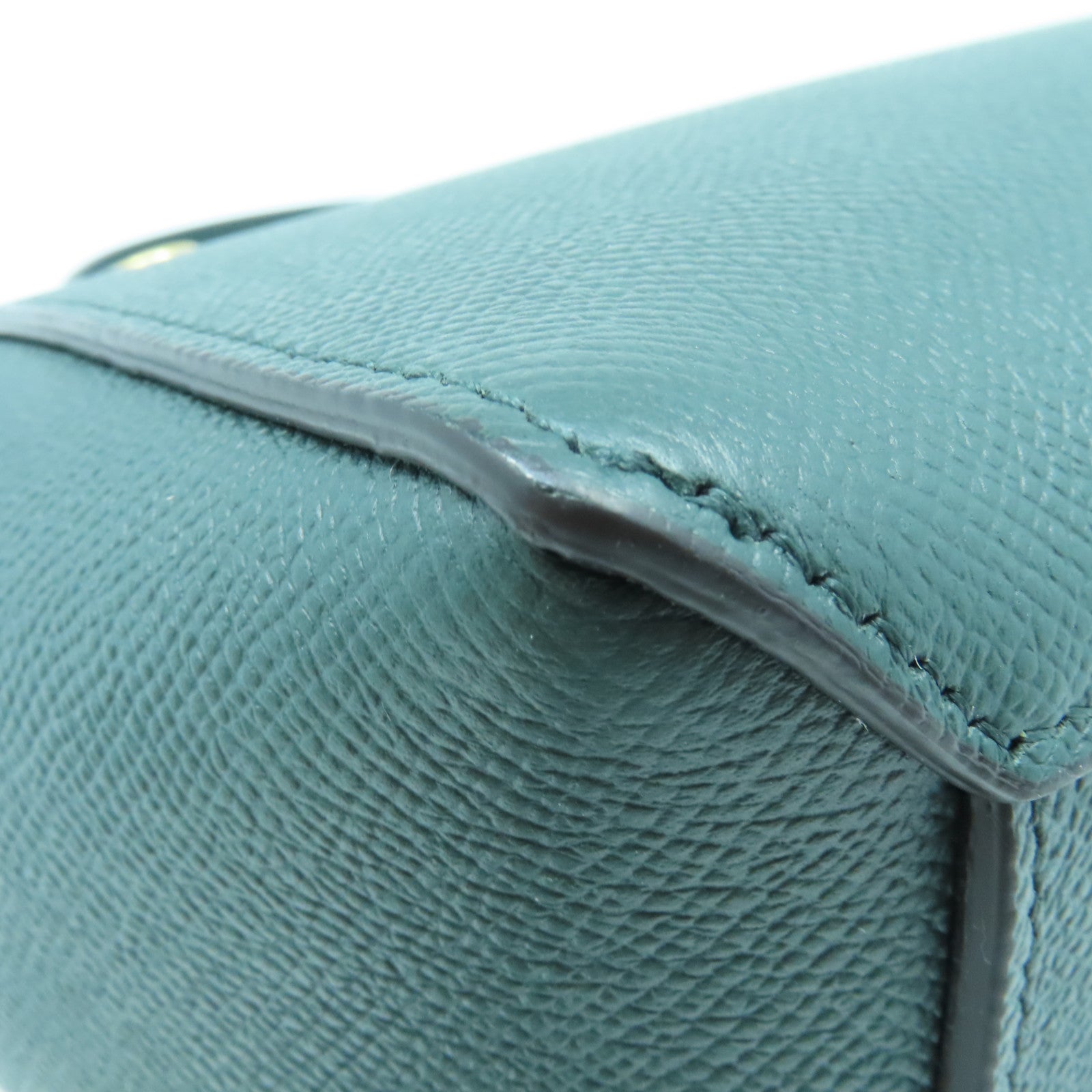 CELINE 牛皮皮革Shoulder Bag金扣手挽肩背兩用袋綠色