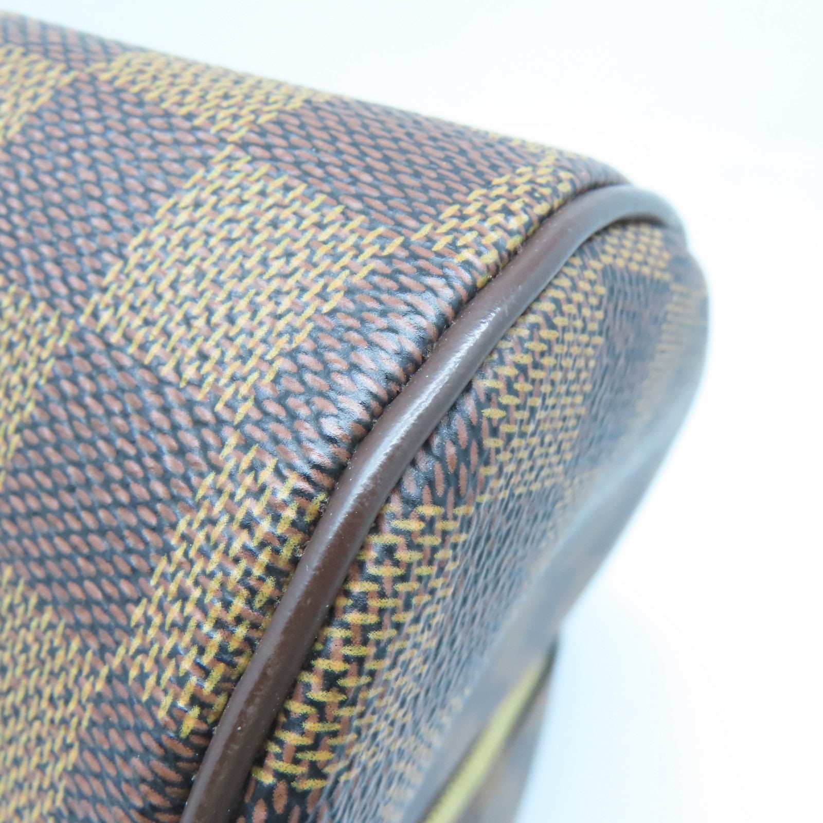 LOUIS VUITTON Damier Ribera MM金扣手挽袋啡色